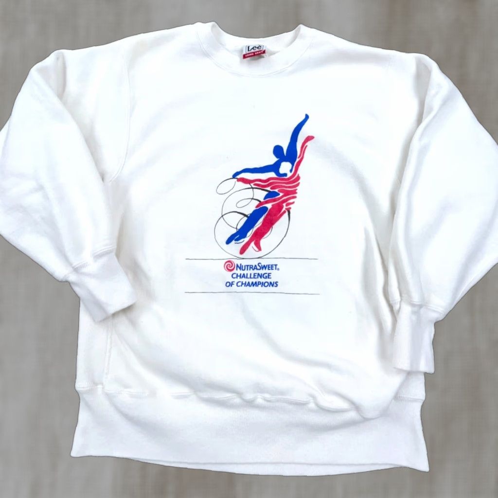 Lee VINTAGE Lee Sweatshirt Women L Crew Neck Pullover White Logo Graphic Print All Seasons Regular Fall Spring Summer Winter 80s Size L / US 10 / IT 46 - 1 Thumbnail