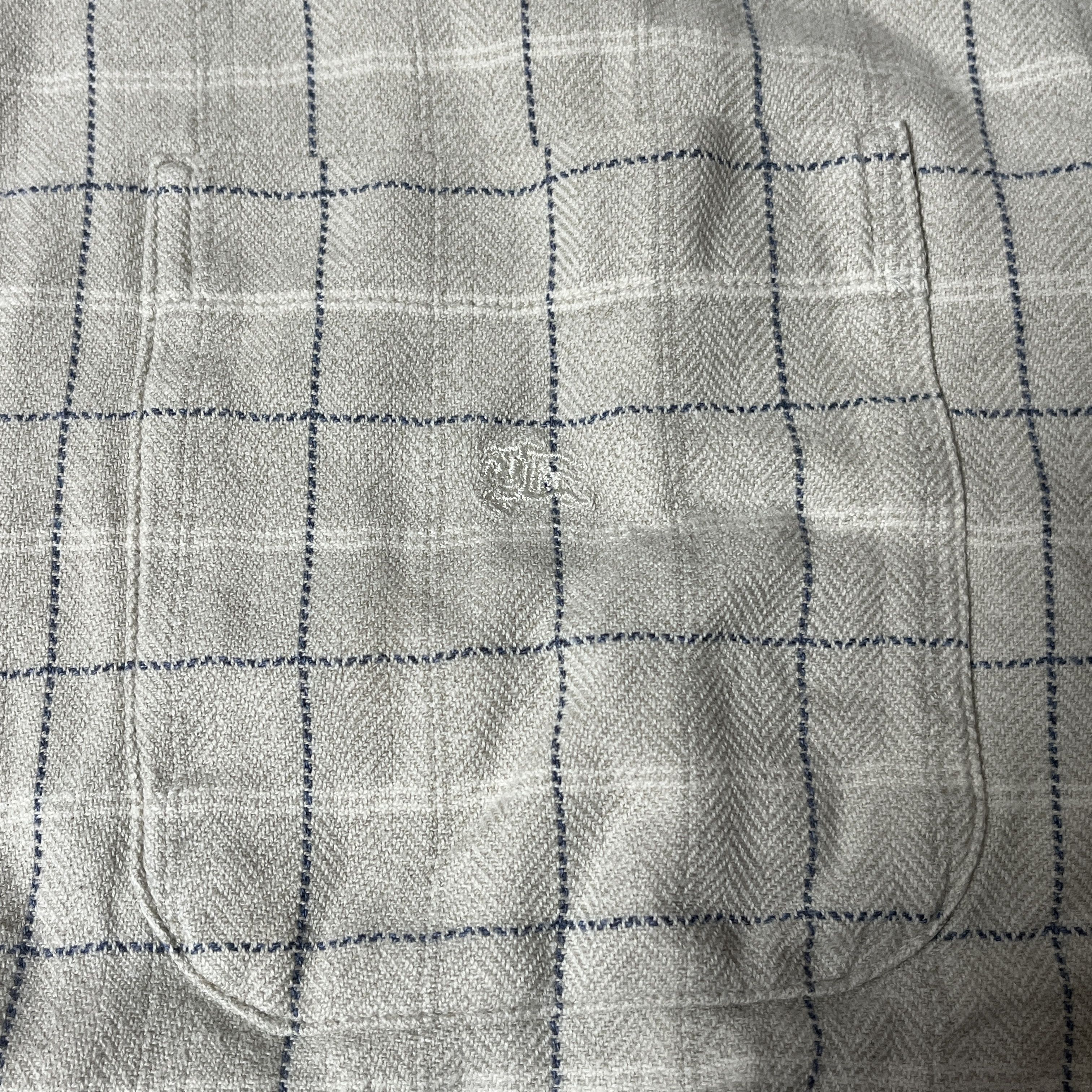 Burberry London Beige Blue Grid Cotton Size 38 (S-M) Size US M / EU 48-50 / 2 - 4 Thumbnail