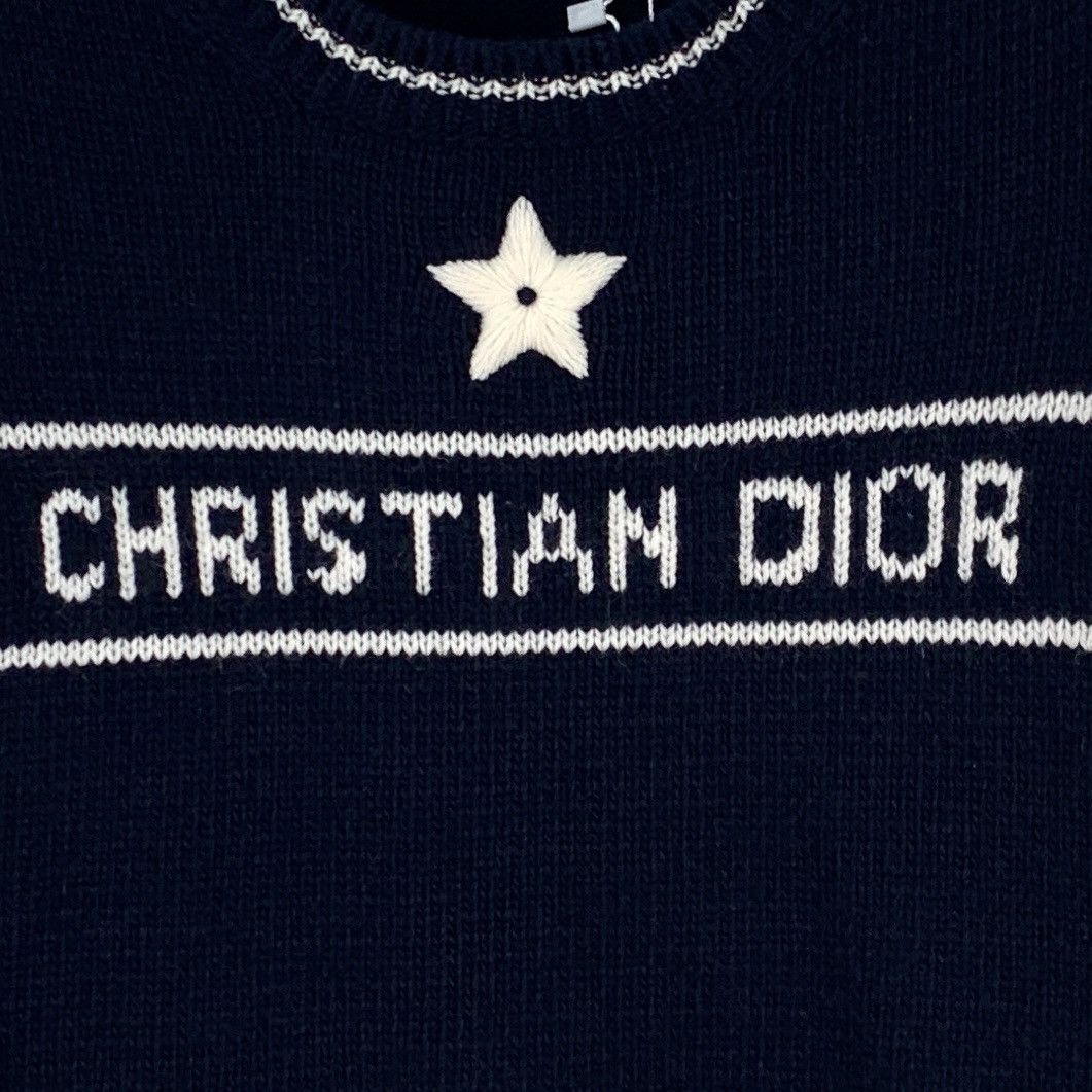 Dior Christian Dior navy blue logo monogrammed wool knit sweater Size M / US 6-8 / IT 42-44 - 5 Thumbnail