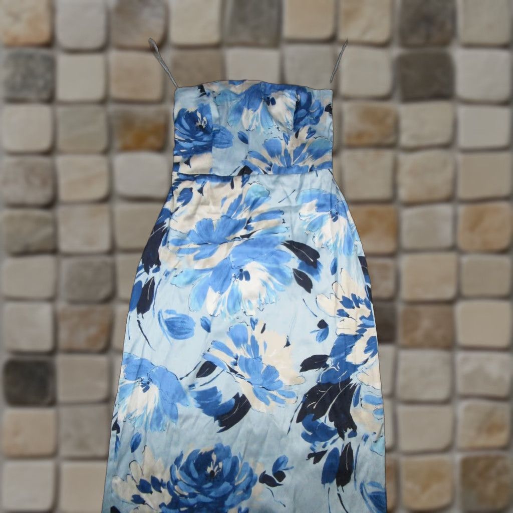 Abercrombie & Fitch Dress Womens Small Blue Floral Satin Blouson