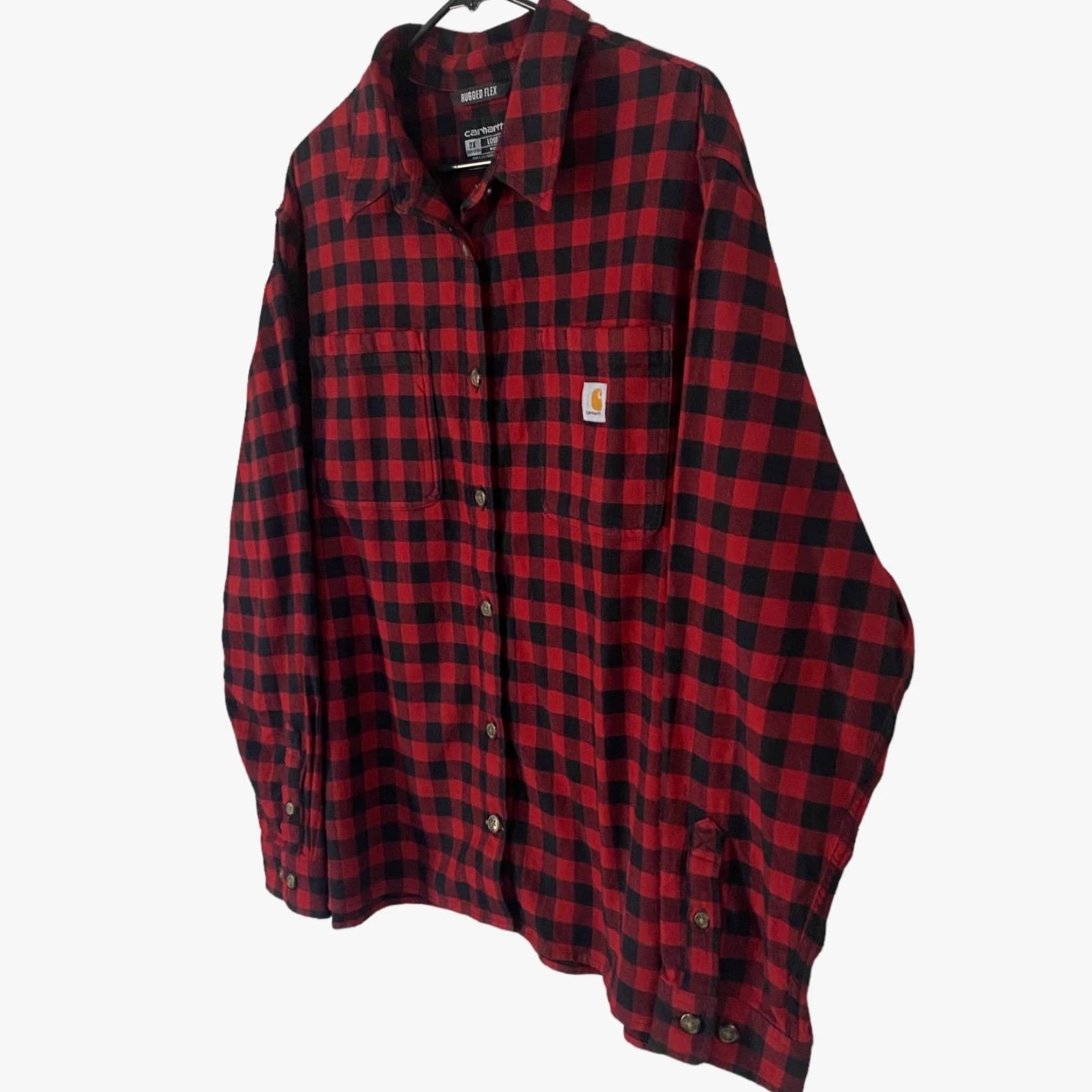 Carhartt VINTAGE Carhartt Rugged Flex Button-Up Flannel Shirt Red Black Buffalo Plaid Womens Plus 2X Casual Western Size XXL / US 16-18 / IT 52-54 - 2 Thumbnail