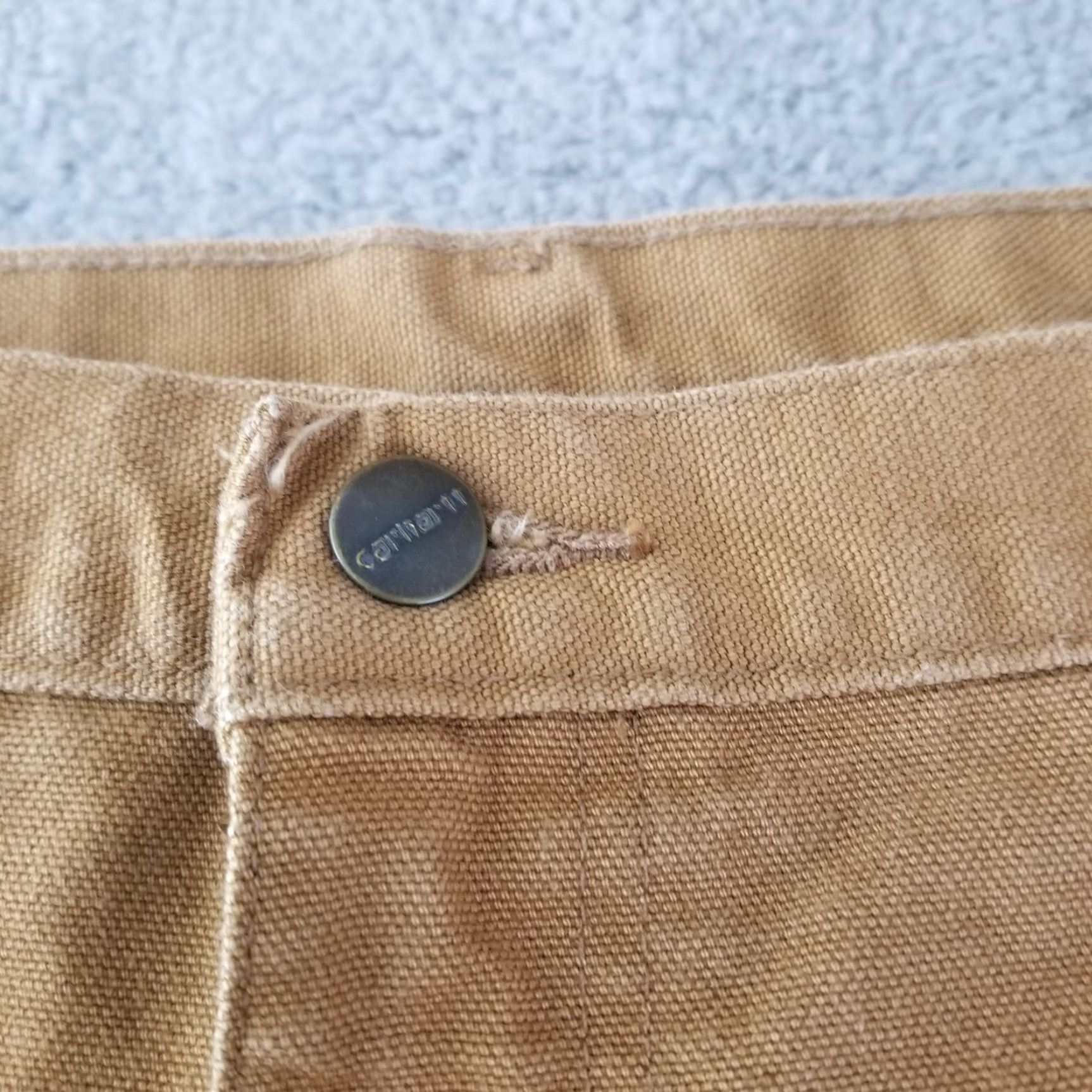 Carhartt Carhartt Pants Mens 41x31 Brown Canvas Workwear Carpenter 5-Pocket Dungaree Straight Leg 41 in Brown Mens Size US 41 - 5 Thumbnail