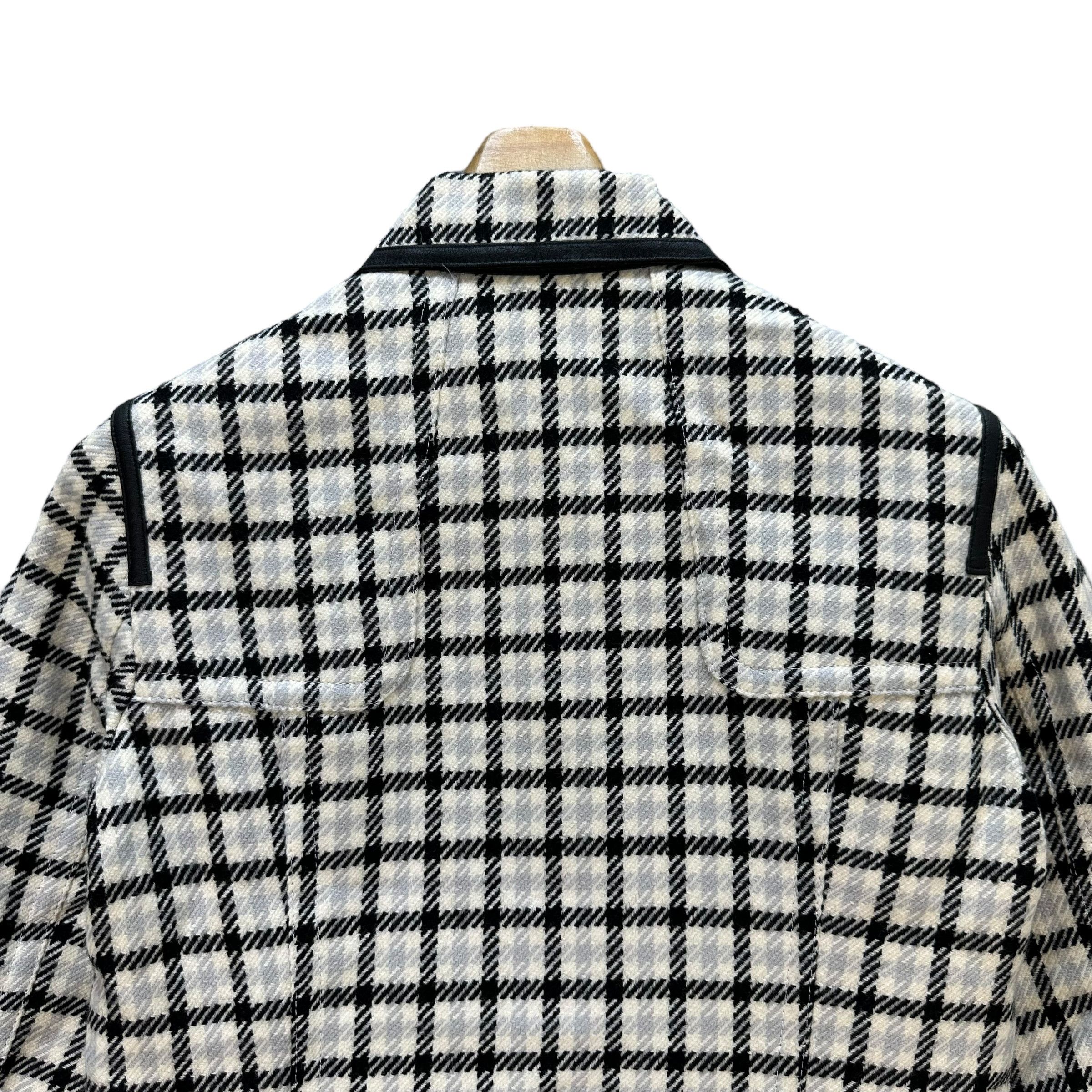 Courreges COURREGES Black White Checked Crop Jacket #A43-0988 Size S / US 4 / IT 40 - 12 Thumbnail