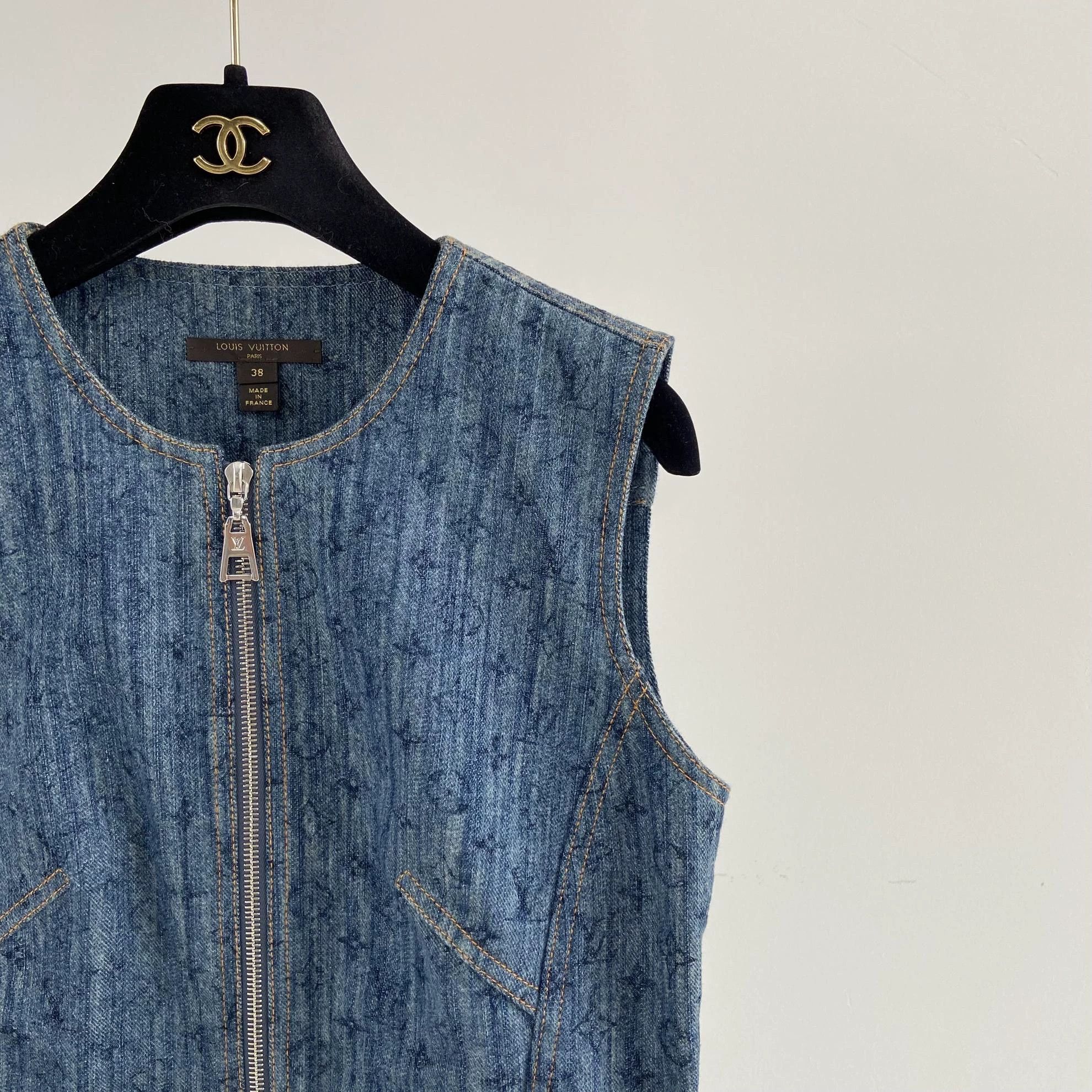 Louis Vuitton Louis Vuitton Monogram Denim Dress Women's 38 Size S / US 4 / IT 40 - 3 Thumbnail