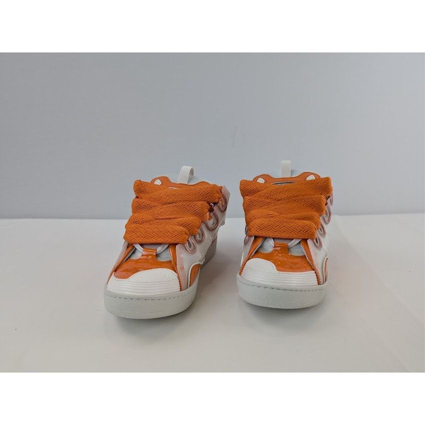 Lanvin o1rshd1 Leather Curb Low-Top Sneaker in Orange / White Size US 9 / EU 42 - 8 Thumbnail