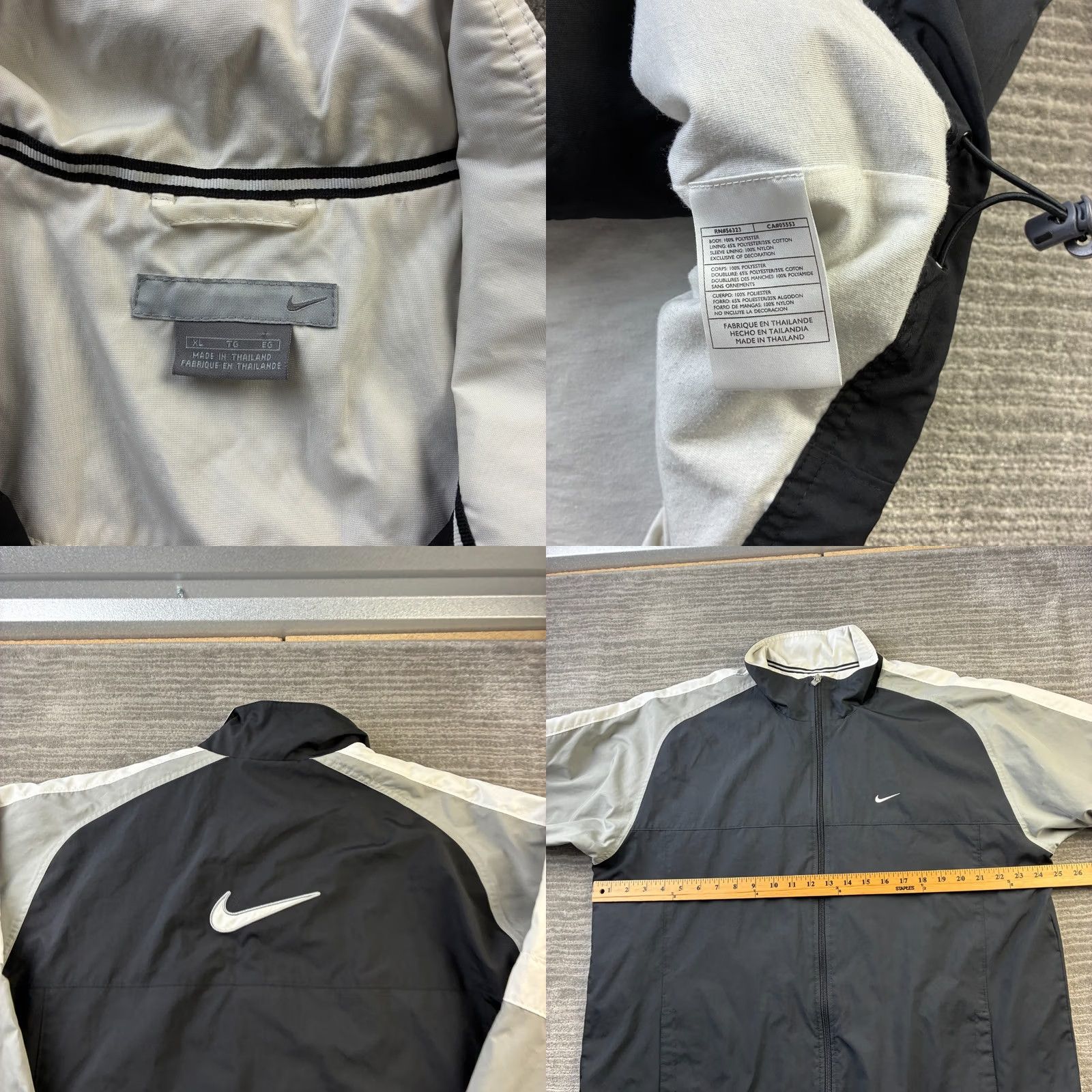 Nike VINTAGE Nike Jacket Mens XL Black Windbreaker Swoosh Logo Zip Mid-Length Size US XL / EU 56 / 4 - 8 Thumbnail
