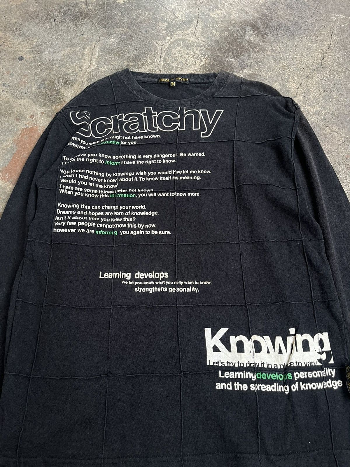 14th Addiction × KMRii × Yasuyuki Ishii JAPANESE POEM SCRATCHY BOX CUT LONG SLEEVE GOTHIC PUNK STYLE Size US M / EU 48-50 / 2 - 4 Thumbnail