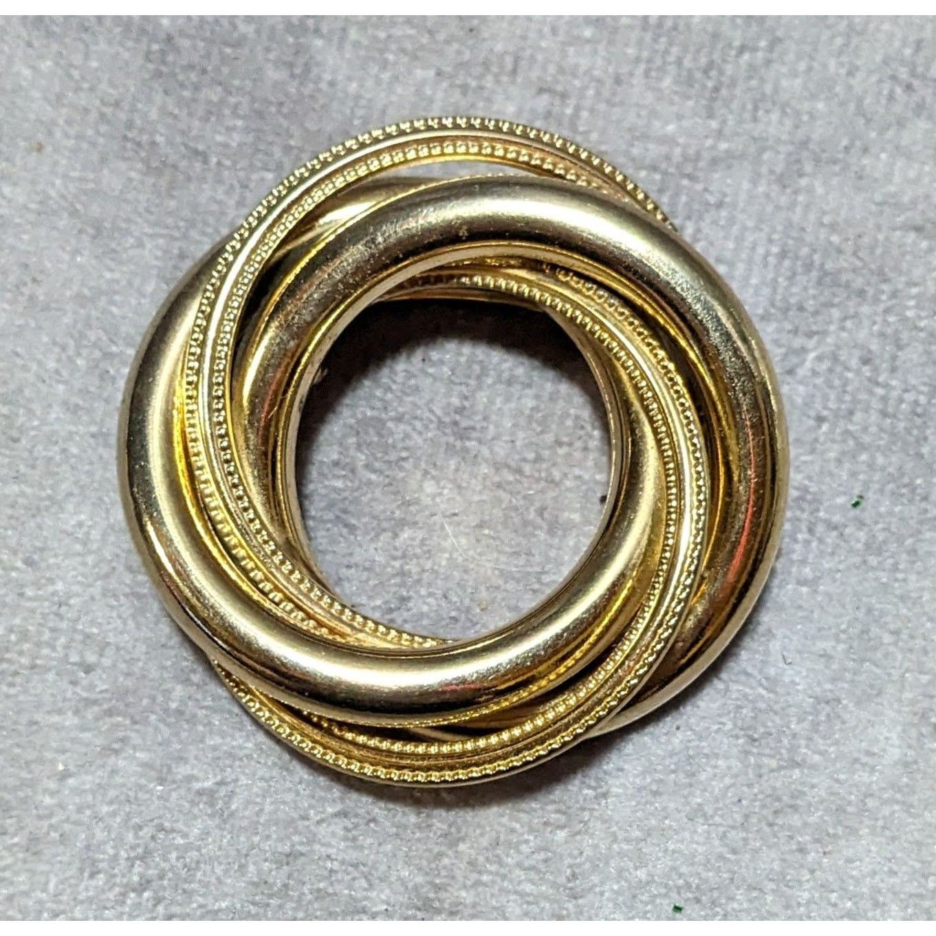 Other Vintage Gold Tone Textured Tube Circle Brooch Size ONE SIZE - 5 Thumbnail