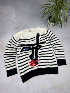 JEAN PAUL GAULTIER x LINDEX Striped Picasso Face Sweater – ESSAI FUTILE