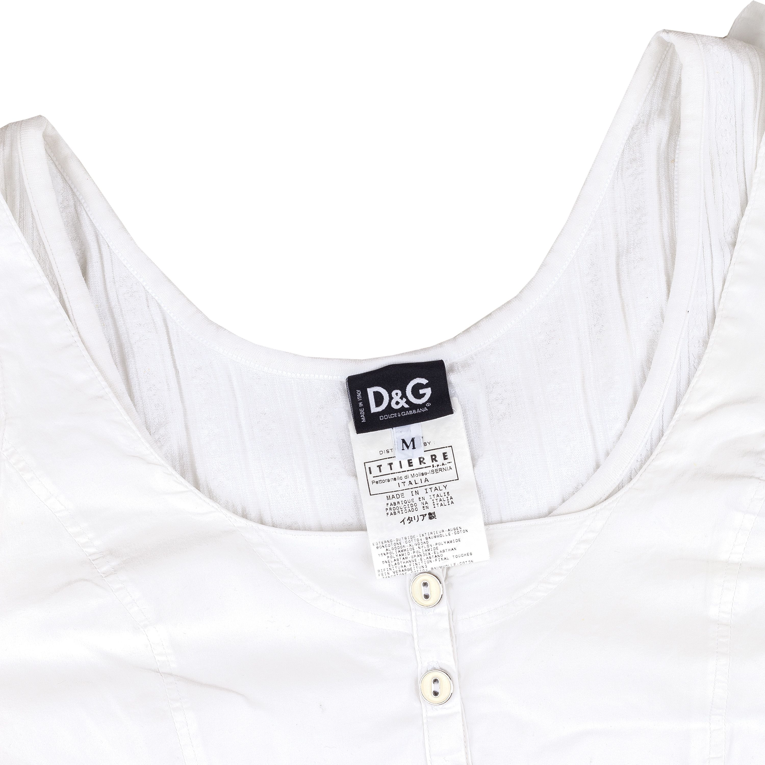 Dolce & Gabbana Dolce & Gabbana White Double Layer Tank Top (M) Size M / US 6-8 / IT 42-44 - 2 Thumbnail