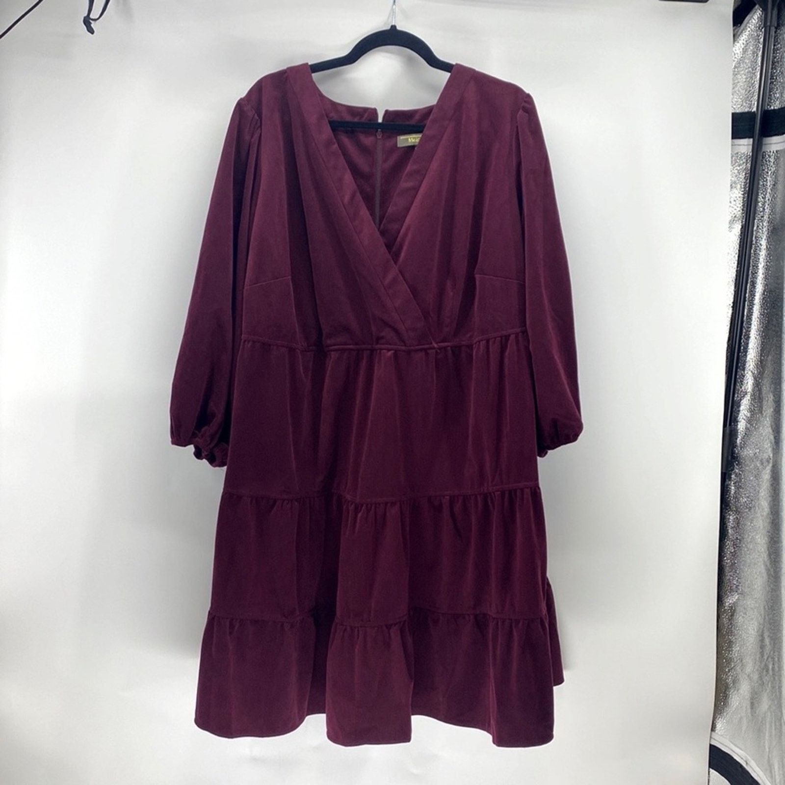 Meloni Womens Tier Cordury Dress V Neck Mini Fit Christmas
