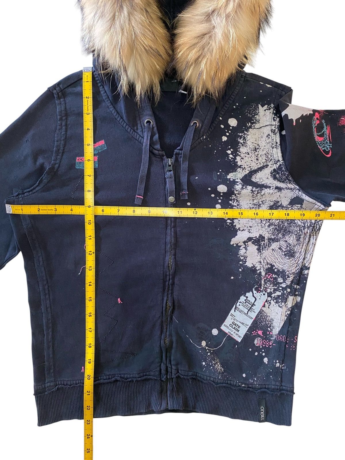 Japanese Brand Fur Vintage O’Neill Hoodie Paint Splatter Distressed Grunge Size US M / EU 48-50 / 2 - 18 Thumbnail