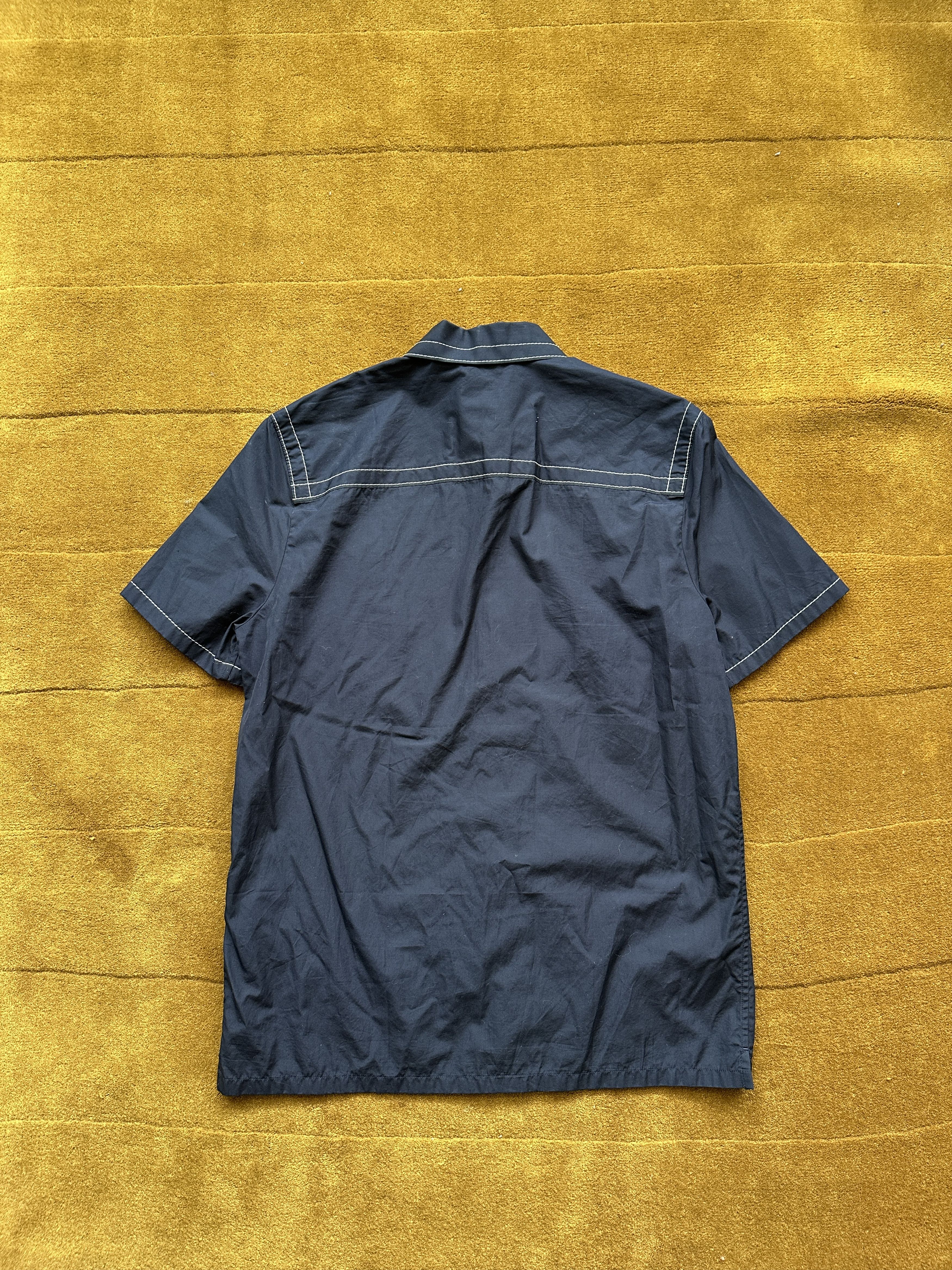 Prada Prada SS15 Contrast Top Stitch Short Sleeve Shirt in Navy Size US S / EU 44-46 / 1 - 2 Thumbnail