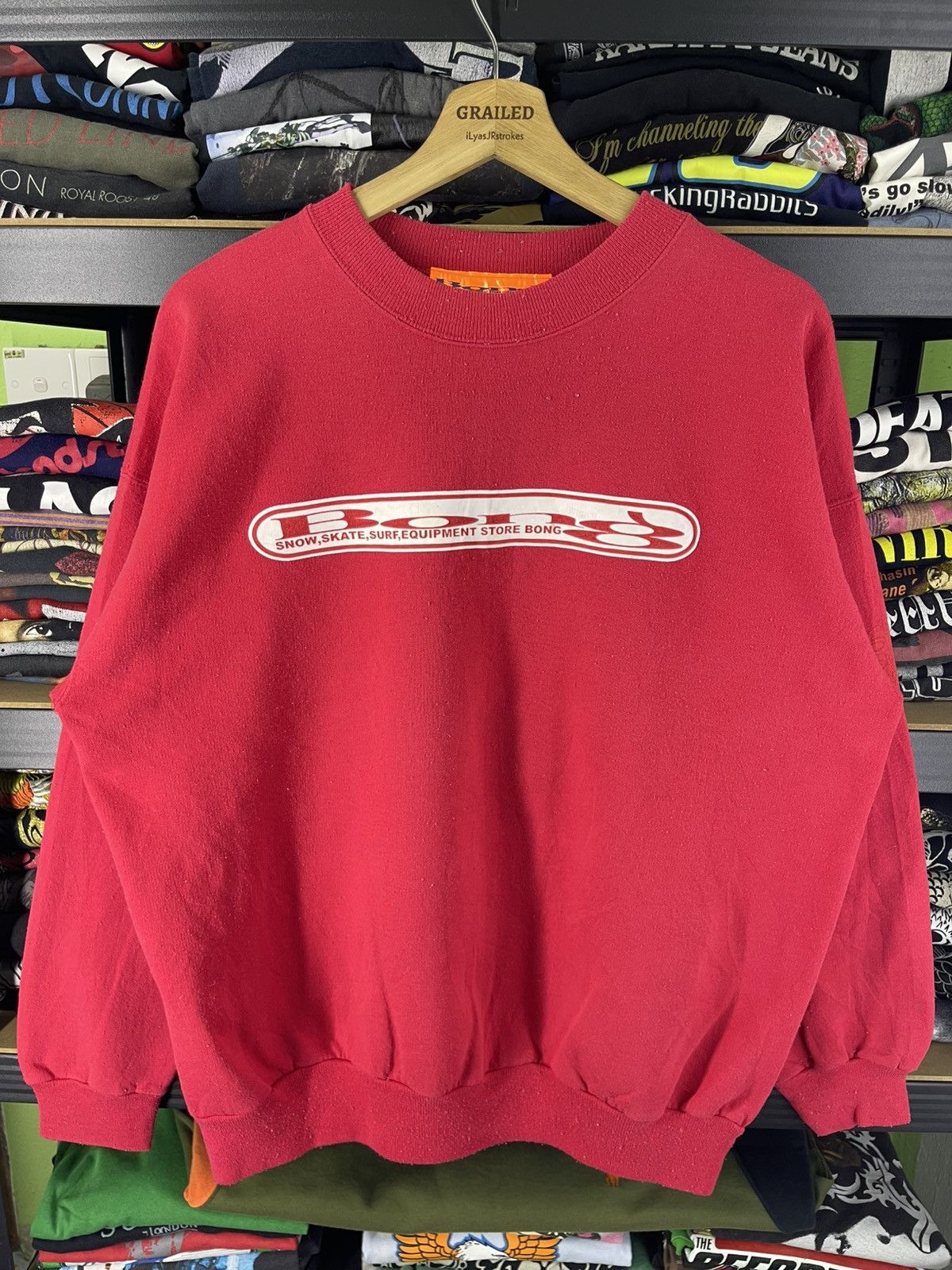 Vintage Vintage Bong Snow Skate Surf Equipment Store Bong Sweatshirt Size US L / EU 52-54 / 3 - 1 Thumbnail