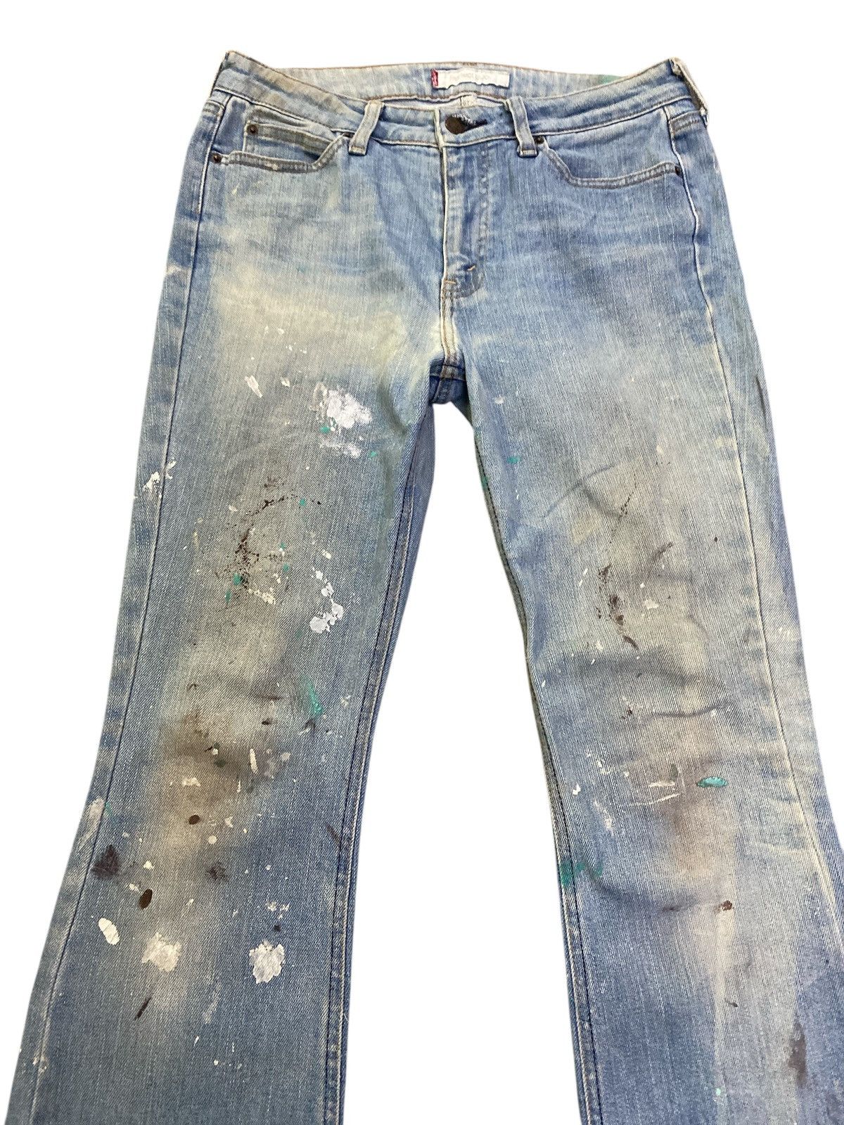 If Six Was Nine × Levi's × Levi's Vintage Clothing Vintage Levi’s Paint Splatter Flared Denim Size US 31 - 5 Thumbnail