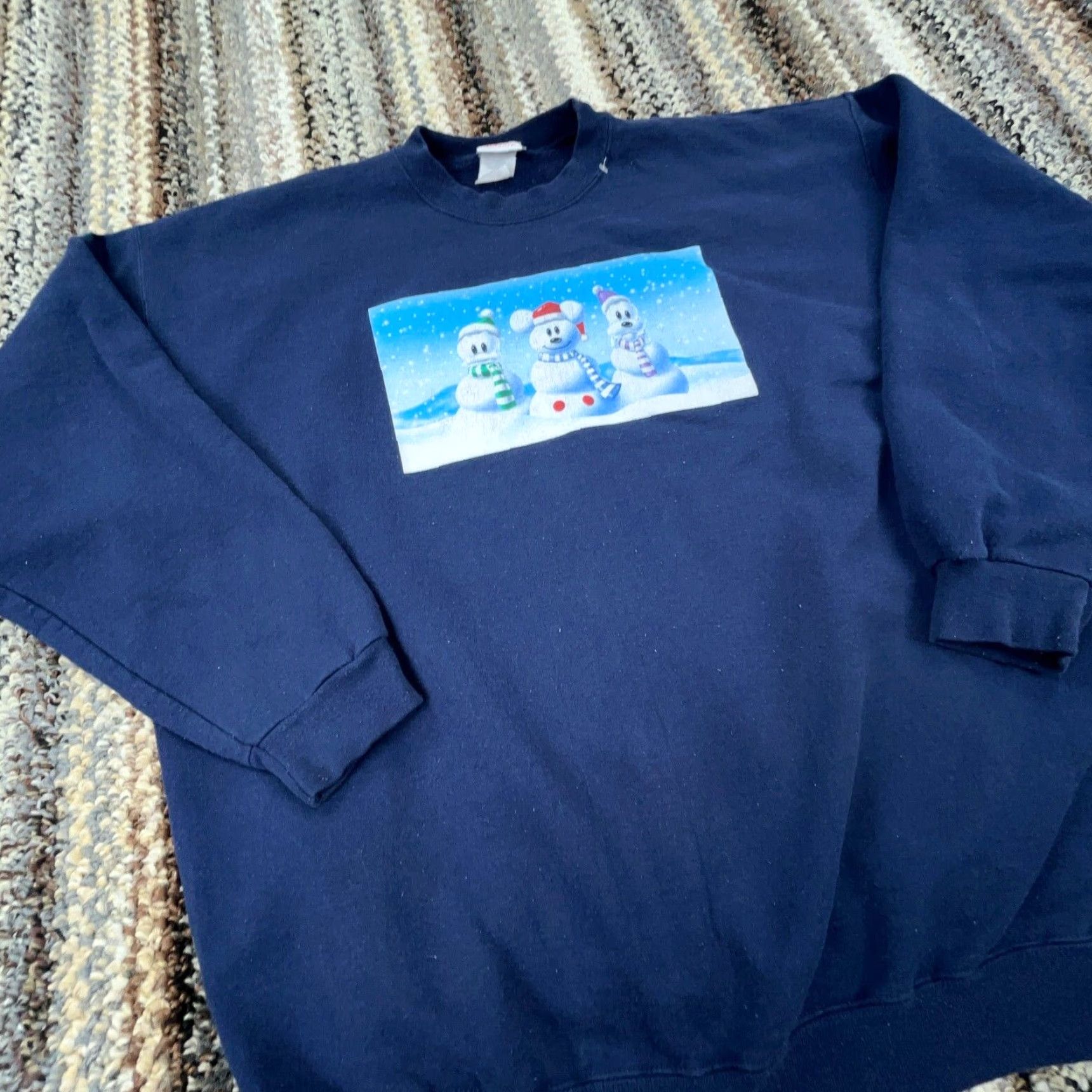 Disney VINTAGE Disney Men Sweater Large Crewneck Fleece Blue Graphic Mickey Goofy 2000s Retro Logo Size US L / EU 52-54 / 3 - 6 Thumbnail
