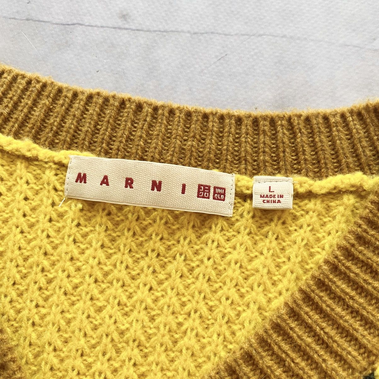 Japanese Brand × Marni × Uniqlo Marni X Uniqlo Knit Cropped Sweater Yellow/Brown Y2K Size L / US 10 / IT 46 - 8 Thumbnail