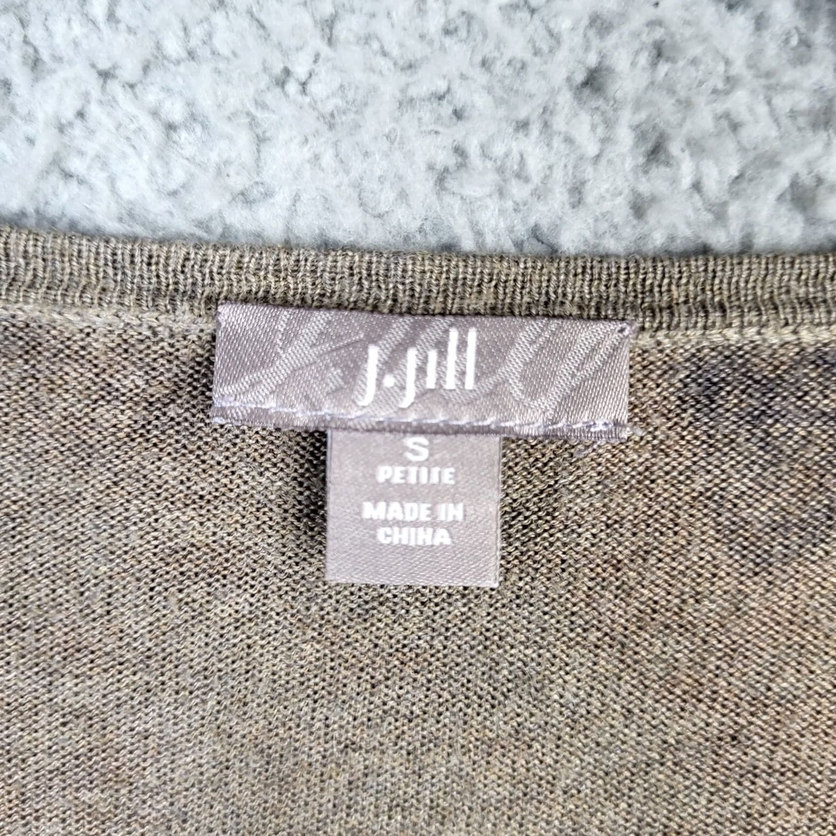 J. Jill J.jill Silk cotton cashmere top Size S Petite 3/4 sleeve brown Women's Size S / US 4 / IT 40 - 2 Thumbnail