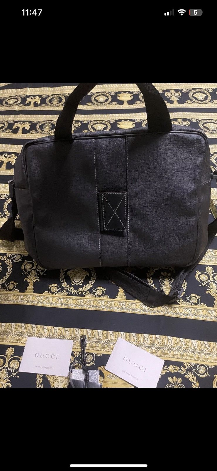 Gucci 100% AUTH GUCCI DUFFEL INTERLOCKING GG SAFFIANO LEATHER BAG Size ONE SIZE - 9 Thumbnail