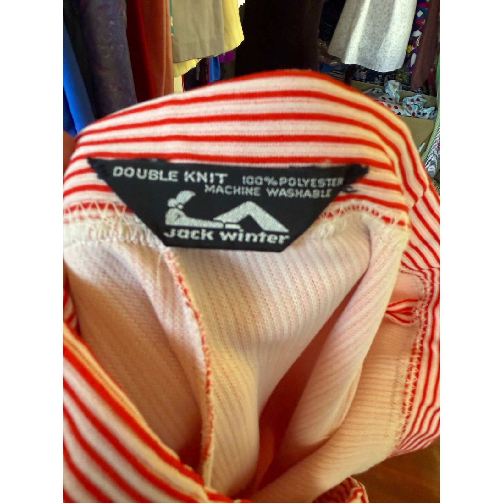 Vintage Vintage 70’s Jack Winter Red White Striped Pant Set Large Size 34" / US 12 / IT 48 - 8 Thumbnail