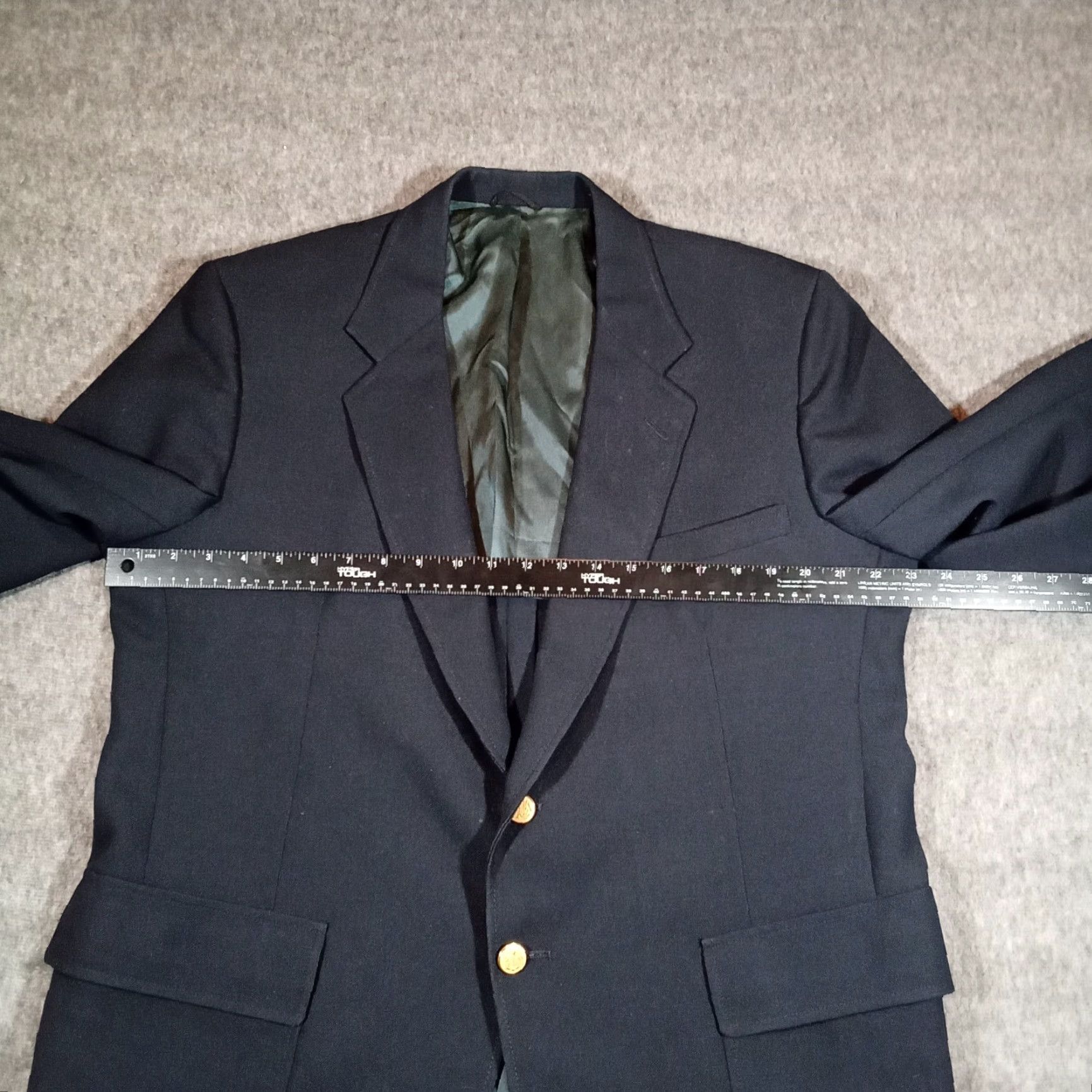 Vintage VINTAGE Anthony Allan Mens Blazer 46 Reg Blue Jacket USA Made Two-Button Single-Breasted, USA, 70s, Blue, Blazer, Mens Size 46R - 4 Thumbnail