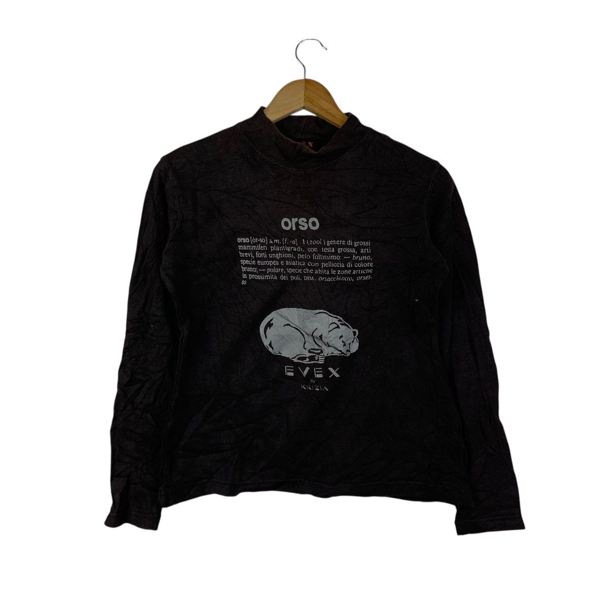 Krizia Uomo EVEX by Krizia Vintage “Orso” Bear Graphic Mock Neck Size US M / EU 48-50 / 2 - 1 Thumbnail