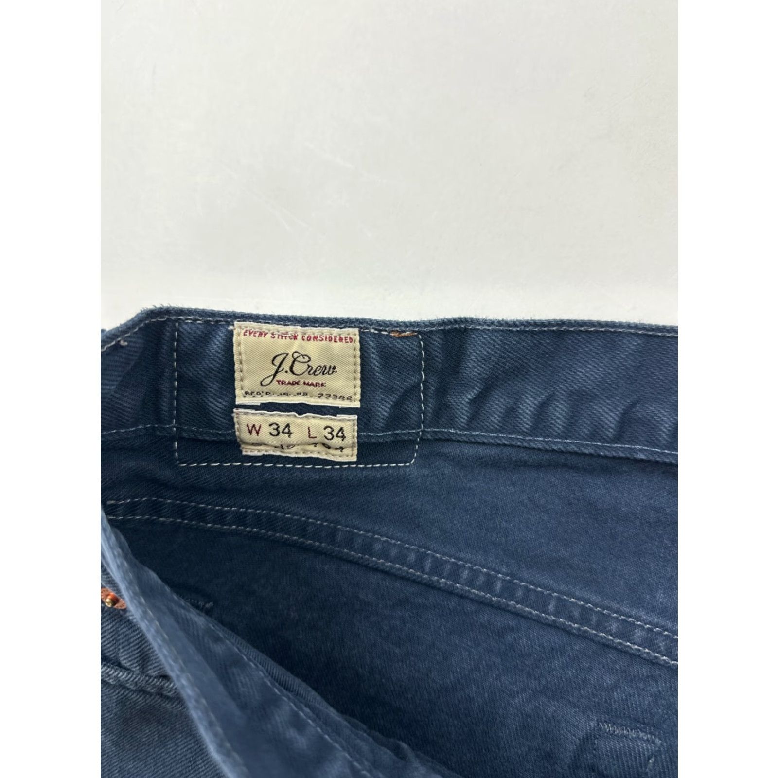 J.Crew J.Crew Jeans Men 34x34 Denim Mid Rise Straight Leg Frayed Hem Blue 5-Pocket Dark Wash Casual Preppy Mens Size US 34 / EU 50 - 6 Thumbnail
