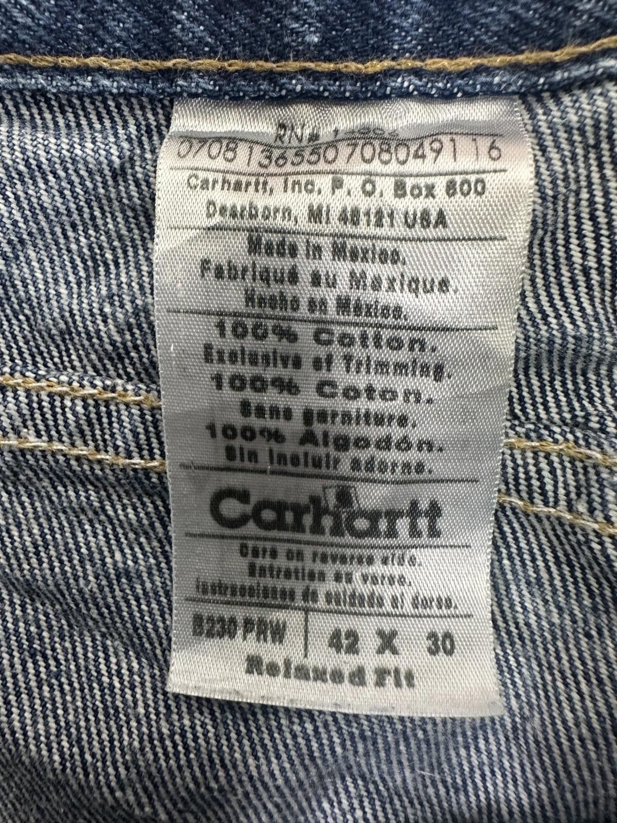 Carhartt Carhartt Men's 42/30 Vintage Relaxed Fit Blue Jeans Size US 42 / EU 58 - 8 Thumbnail