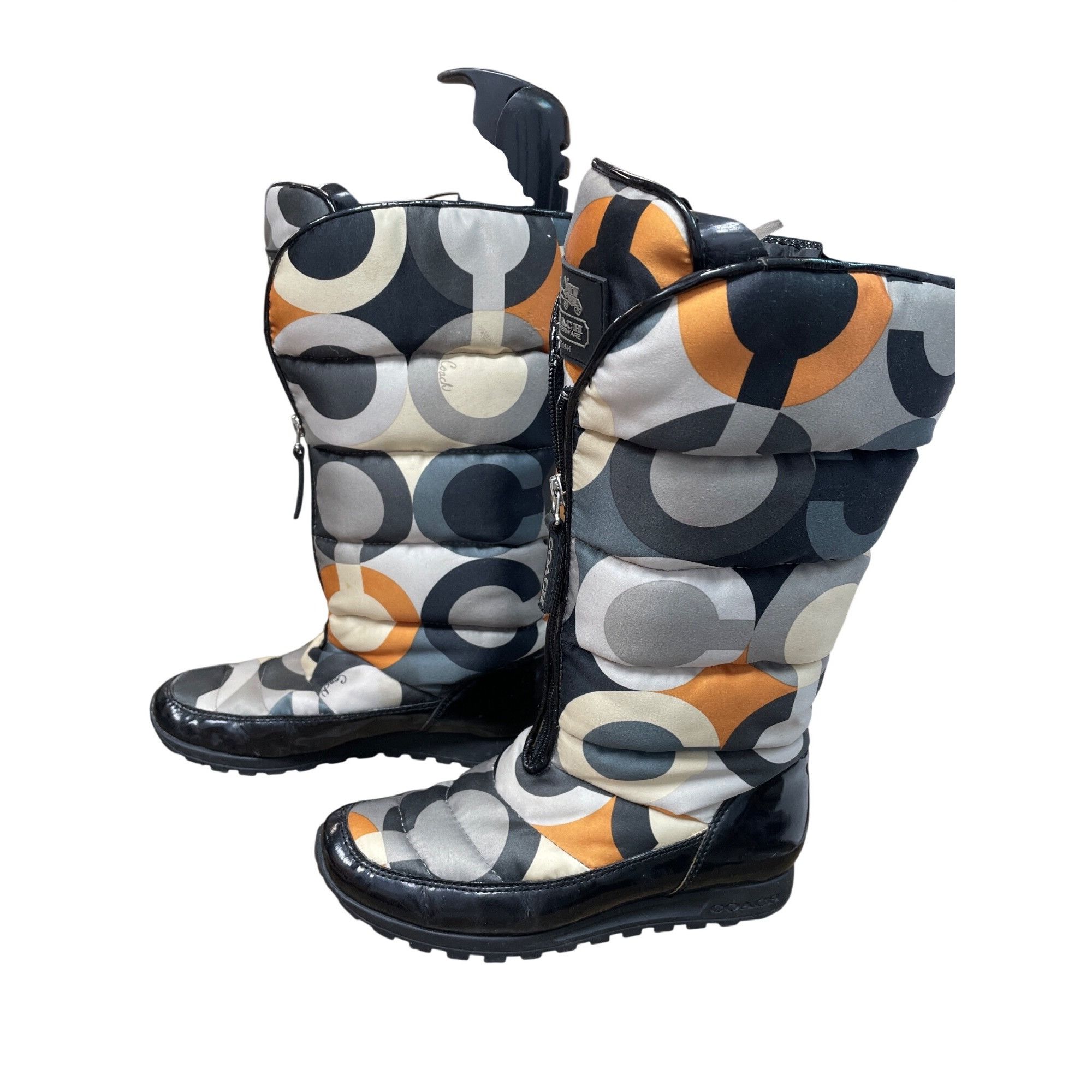 Coach coach Jolt womans monogram fabric mid calf winter boots sz 7 Size US 7 / IT 37 - 3 Thumbnail
