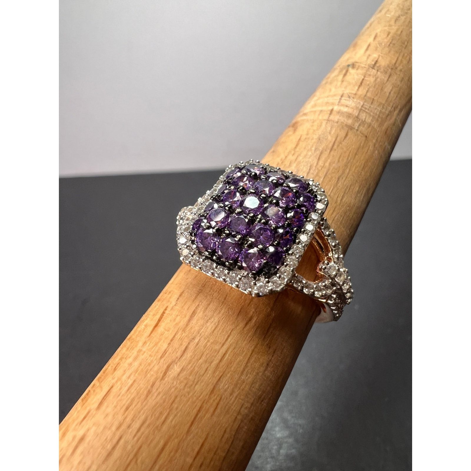 Other Purple and white CZ rose gold over 925 ring size 9 Size ONE SIZE - 4 Thumbnail