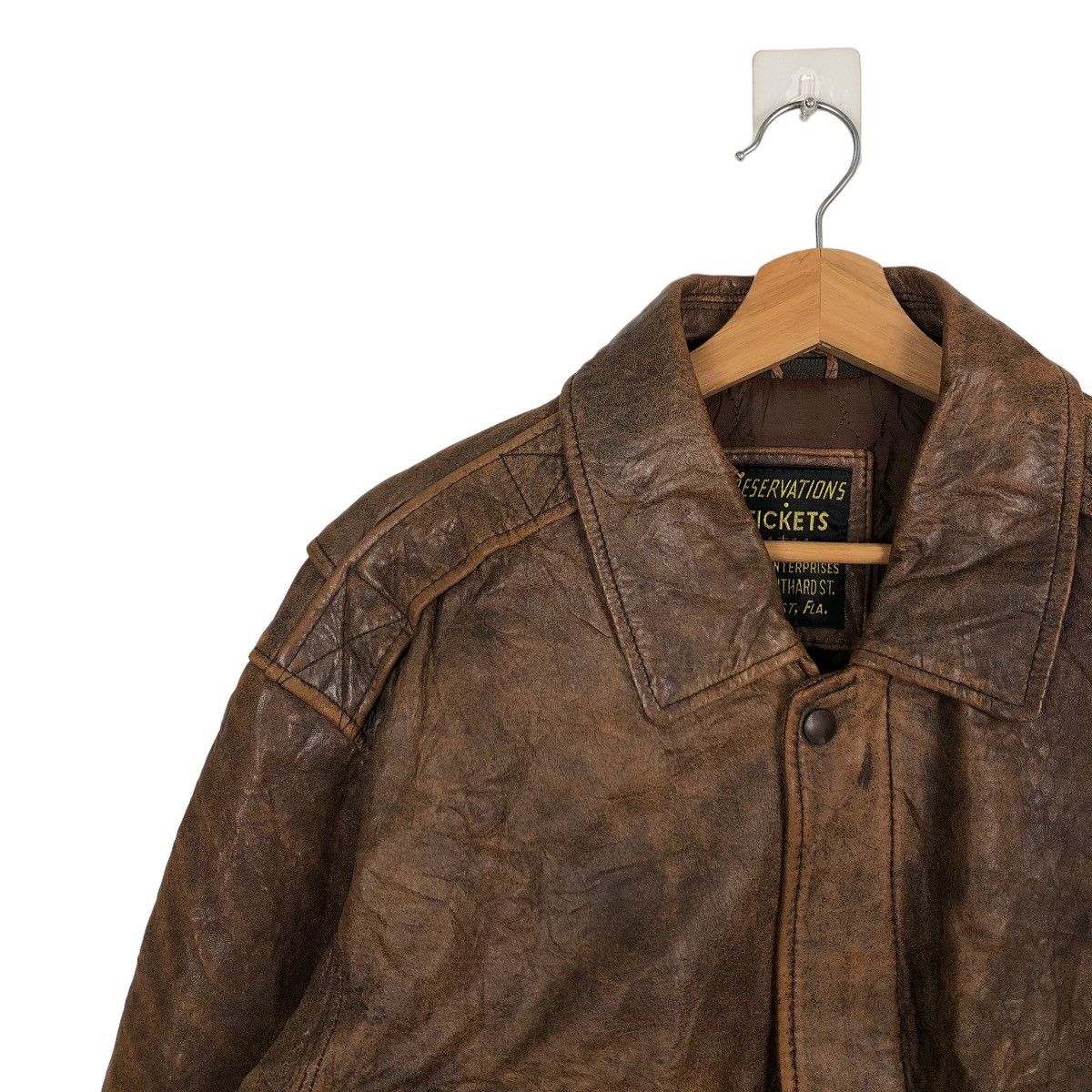 Other VINTAGE BOMBER LEATHER JACKET RESERVATION ARMY BUZZ RICKSONS Size US M / EU 48-50 / 2 - 6 Thumbnail