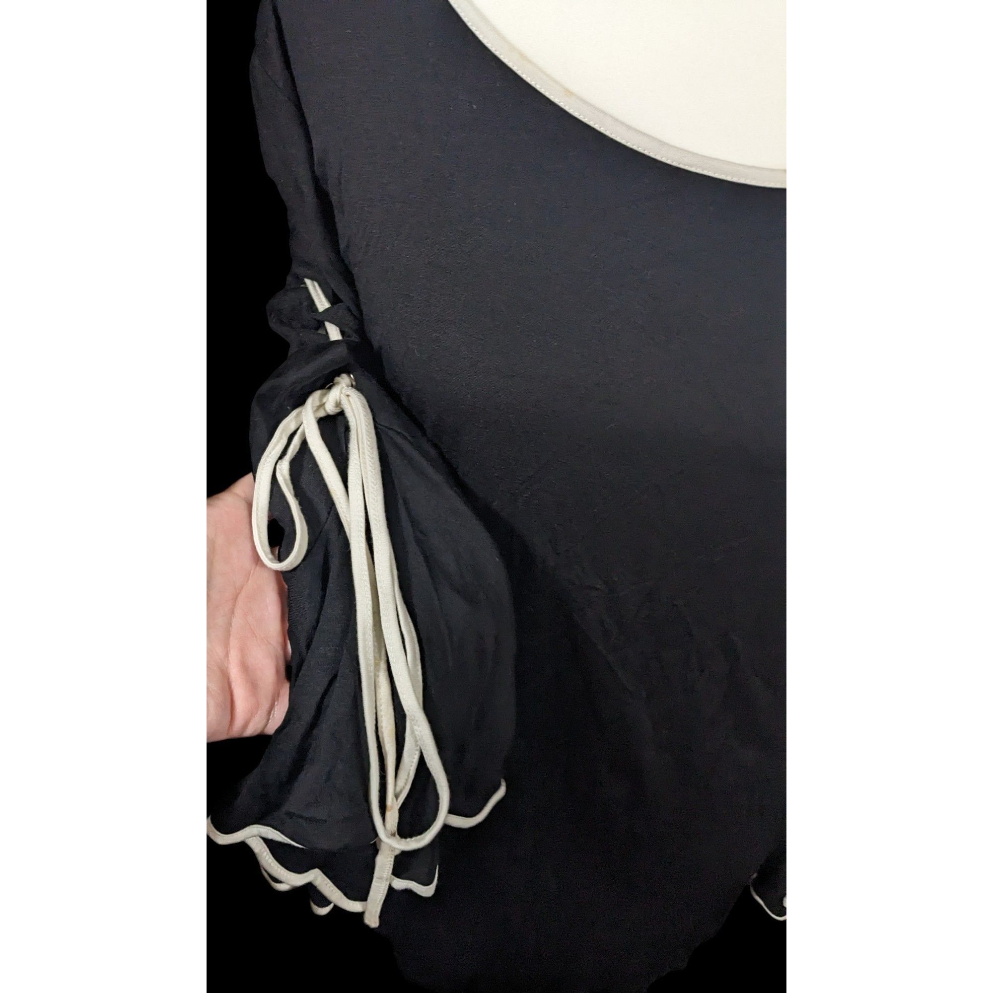 Other Modern Gothic Tie Bell Sleeve Blouse by Cable & Gauge Size XL / US 12-14 / IT 48-50 - 2 Thumbnail