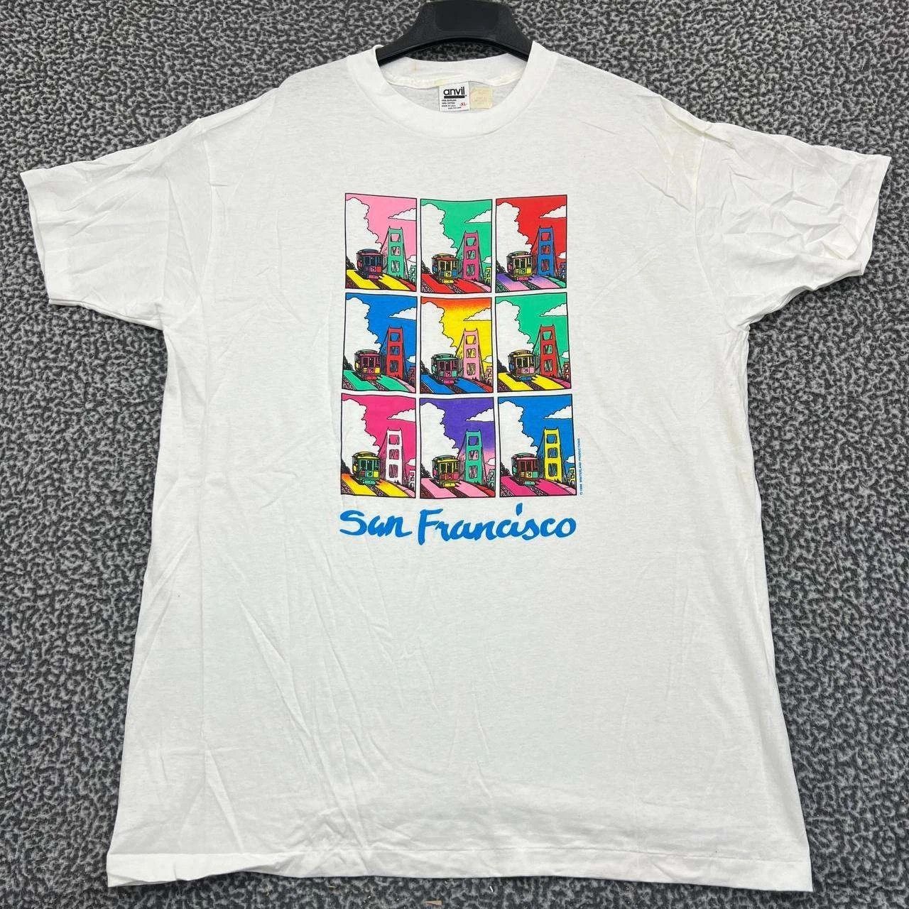 Anvil Vintage San Francisco Shirt Men XL White Anvil Short Sleeve Size US XL / EU 56 / 4 - 1 Thumbnail