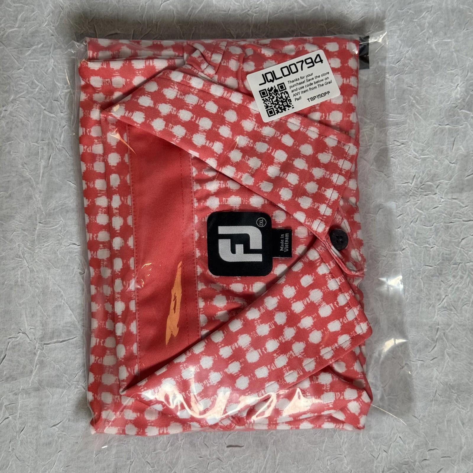 Footjoy FootJoy Polo Shirt Mens 2XL Golf Quintero Stretch Dot Print Size US XXL / EU 58 / 5 - 6 Thumbnail