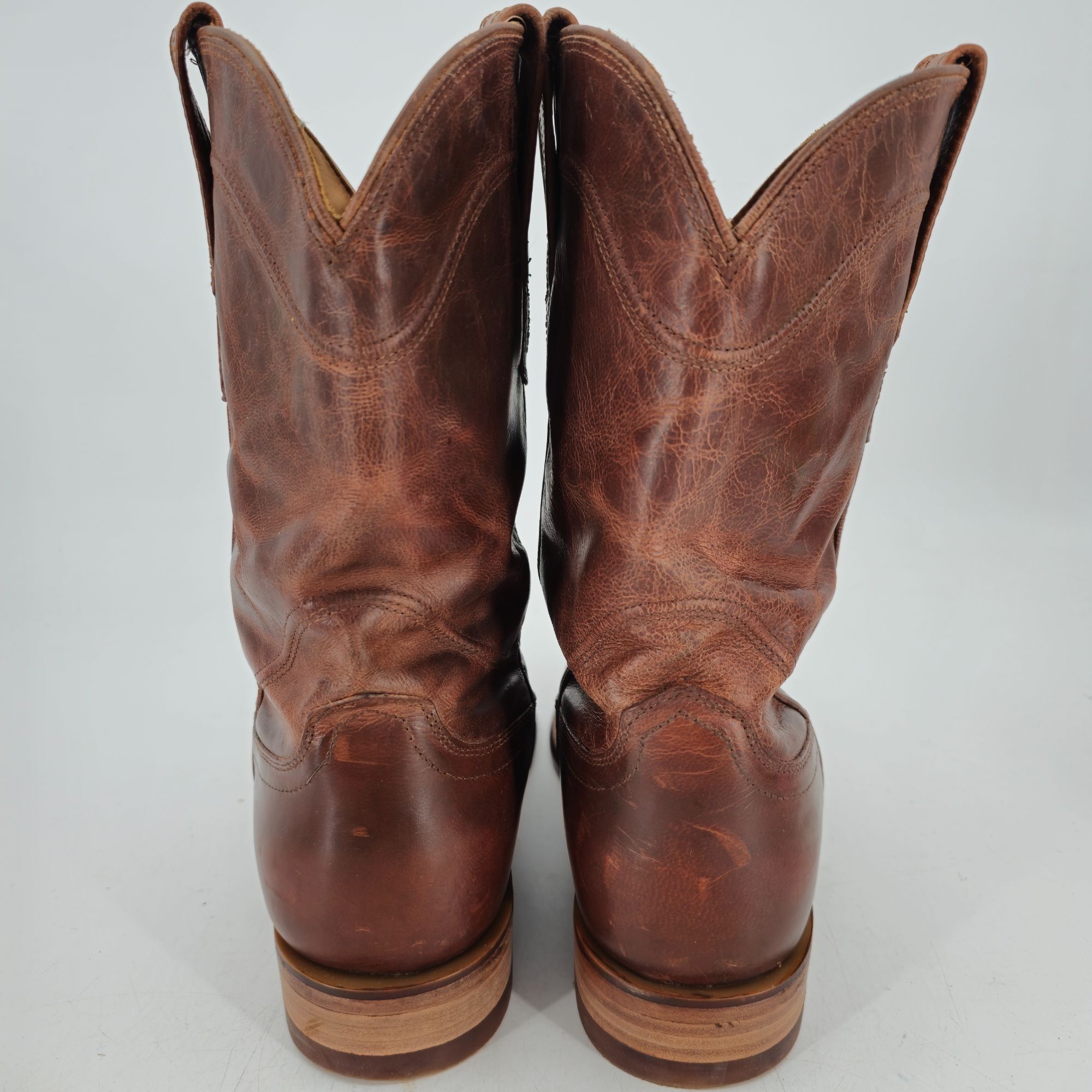 Tecovas Tecovas Earl Men 10.5EE Wide Brown Goat Leather Cowboy Boots Size US 10.5 / EU 43-44 - 6 Thumbnail