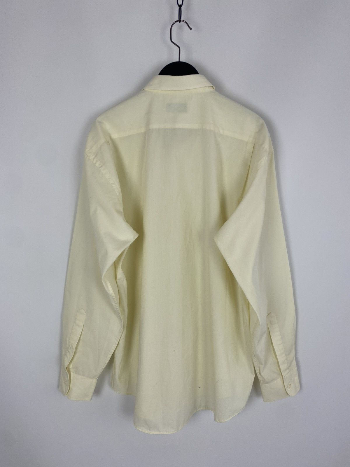 Yves Saint Laurent 1990’s Vintage YSL Mini Logo Light Yellow Button Up Shirt Size US M / EU 48-50 / 2 - 7 Thumbnail