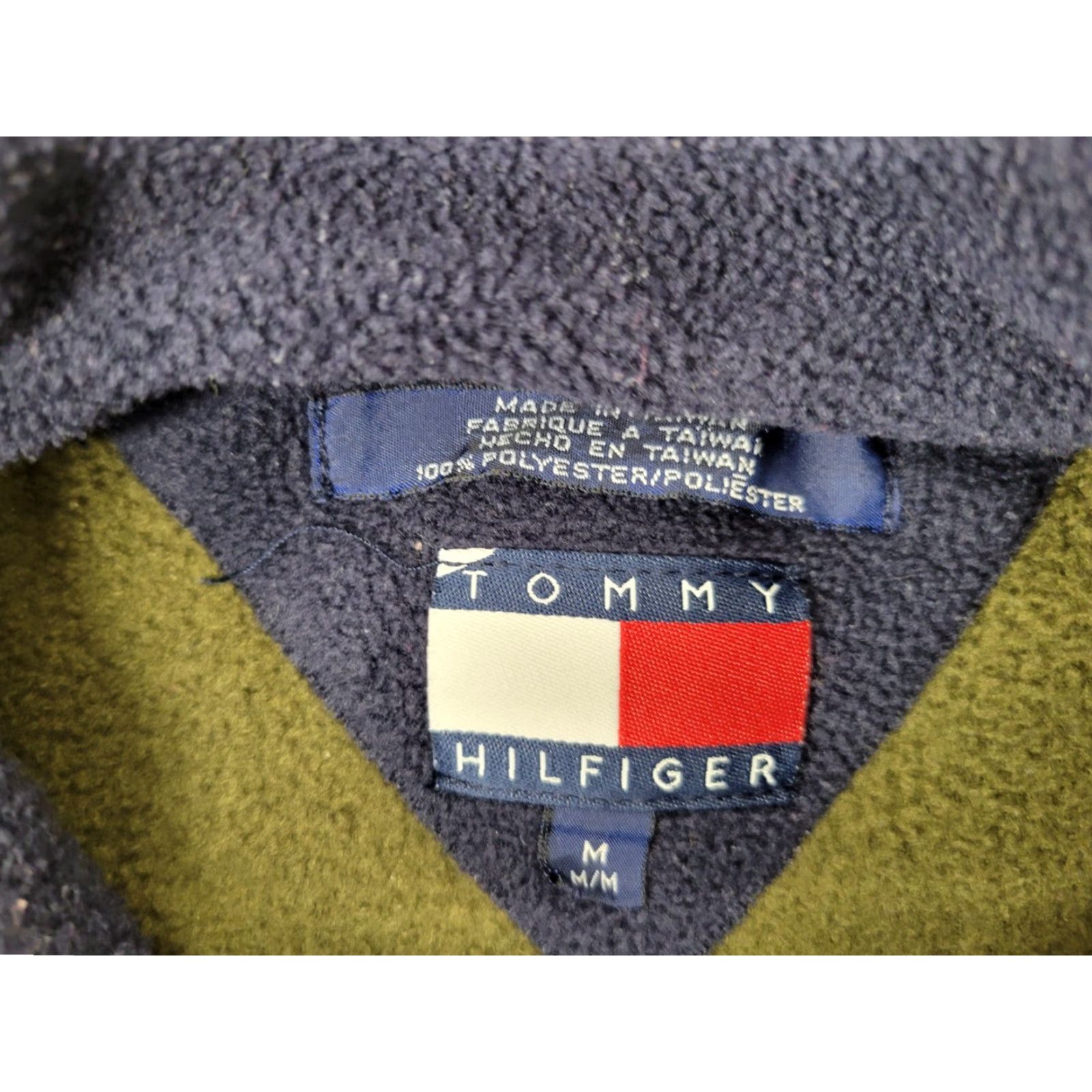 Tommy Hilfiger VINTAGE Tommy Hilfiger Flag Logo Outdoors Spellout Fleece Pullover Shirt Mens Green Medium SZ Med Size US M / EU 48-50 / 2 - 8 Thumbnail