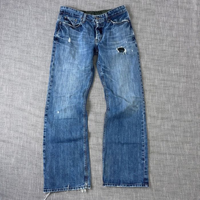 Baggy Bootcut Jeans - Blue