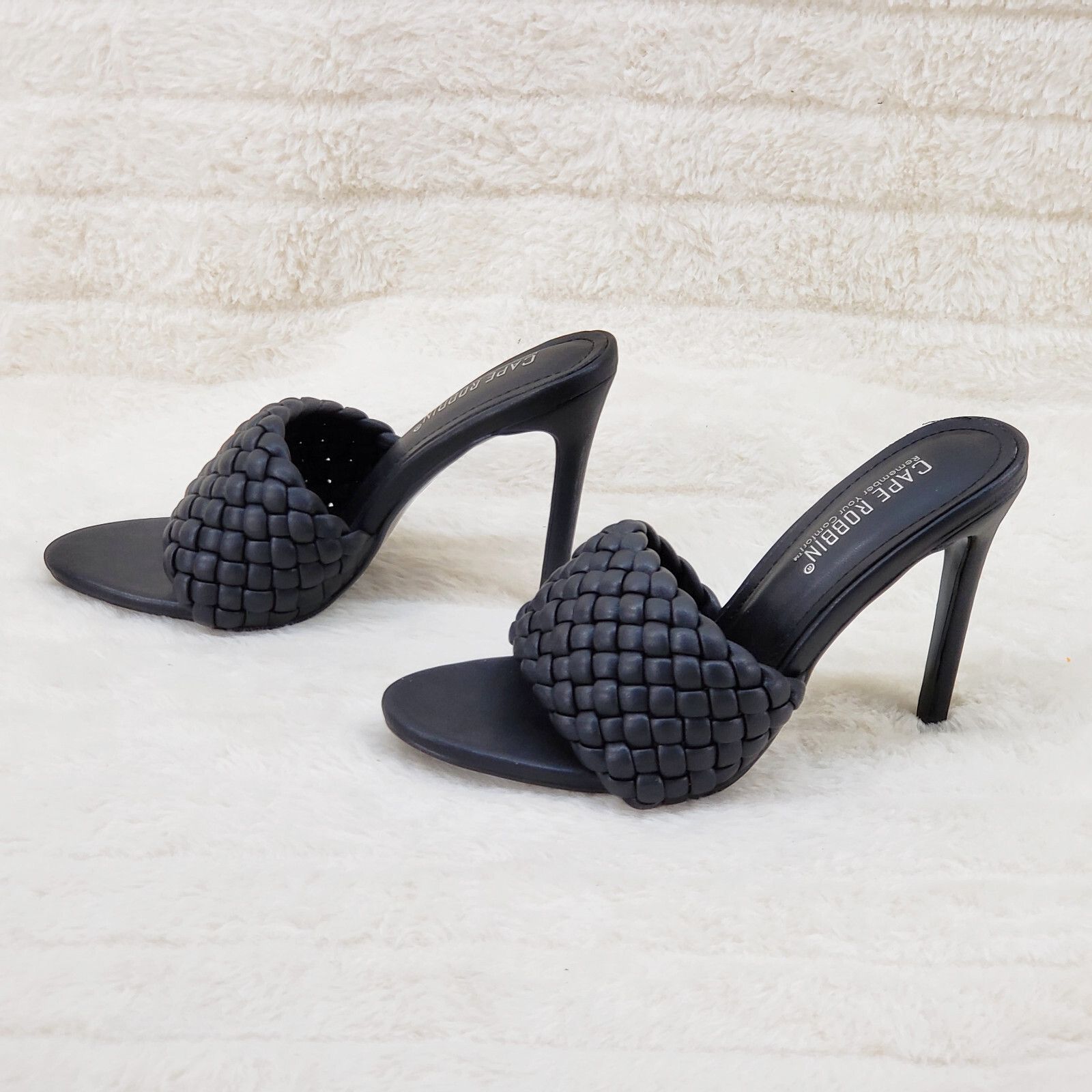 Other Anson Slip On Black Open Toe High Heel Clogs Mules Slides (U Size US 10 / IT 40 - 4 Thumbnail