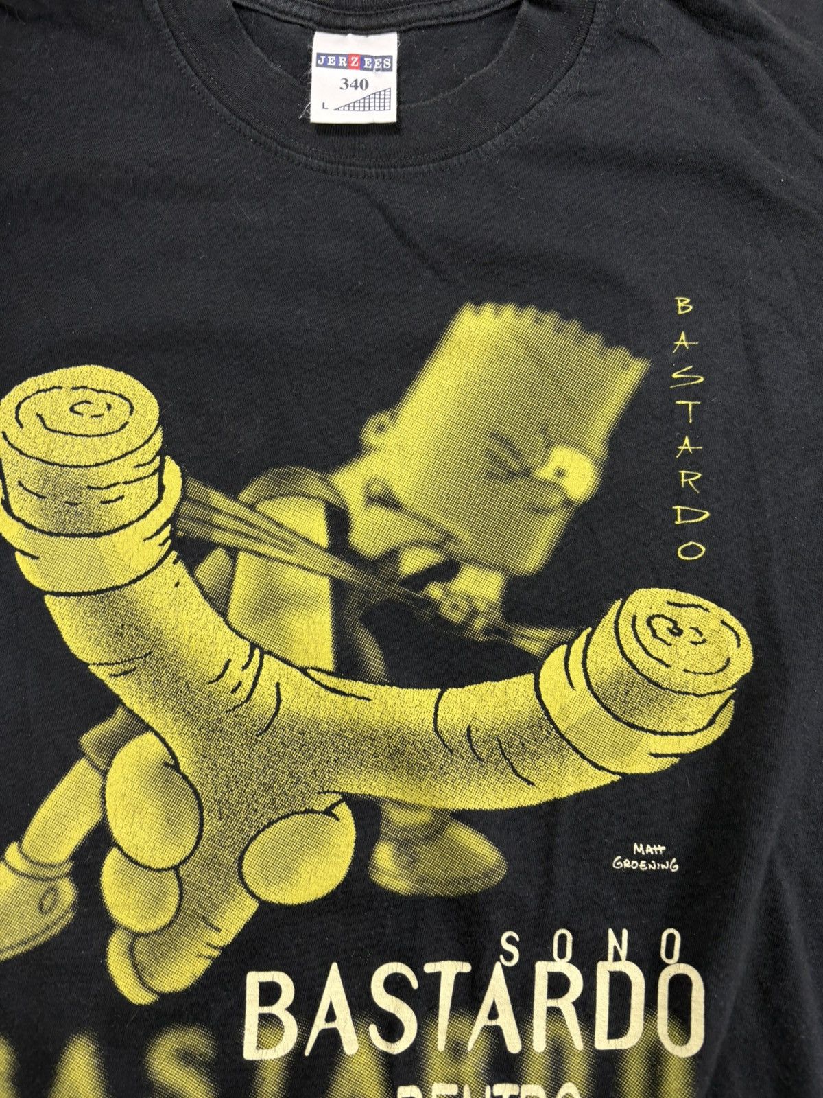 The Simpsons Vintage 1998 Bart Simpson Bastardo Dentro Tee Jerzees L Size US L / EU 52-54 / 3 - 5 Thumbnail