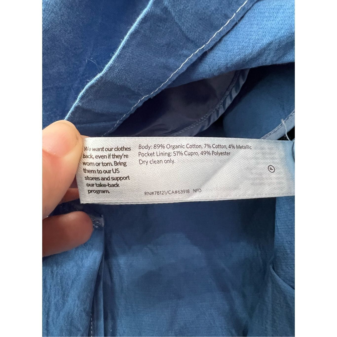 Eileen Fisher Eileen Fisher light weight blue cotton blend coat jacket siz Size M / US 6-8 / IT 42-44 - 5 Thumbnail