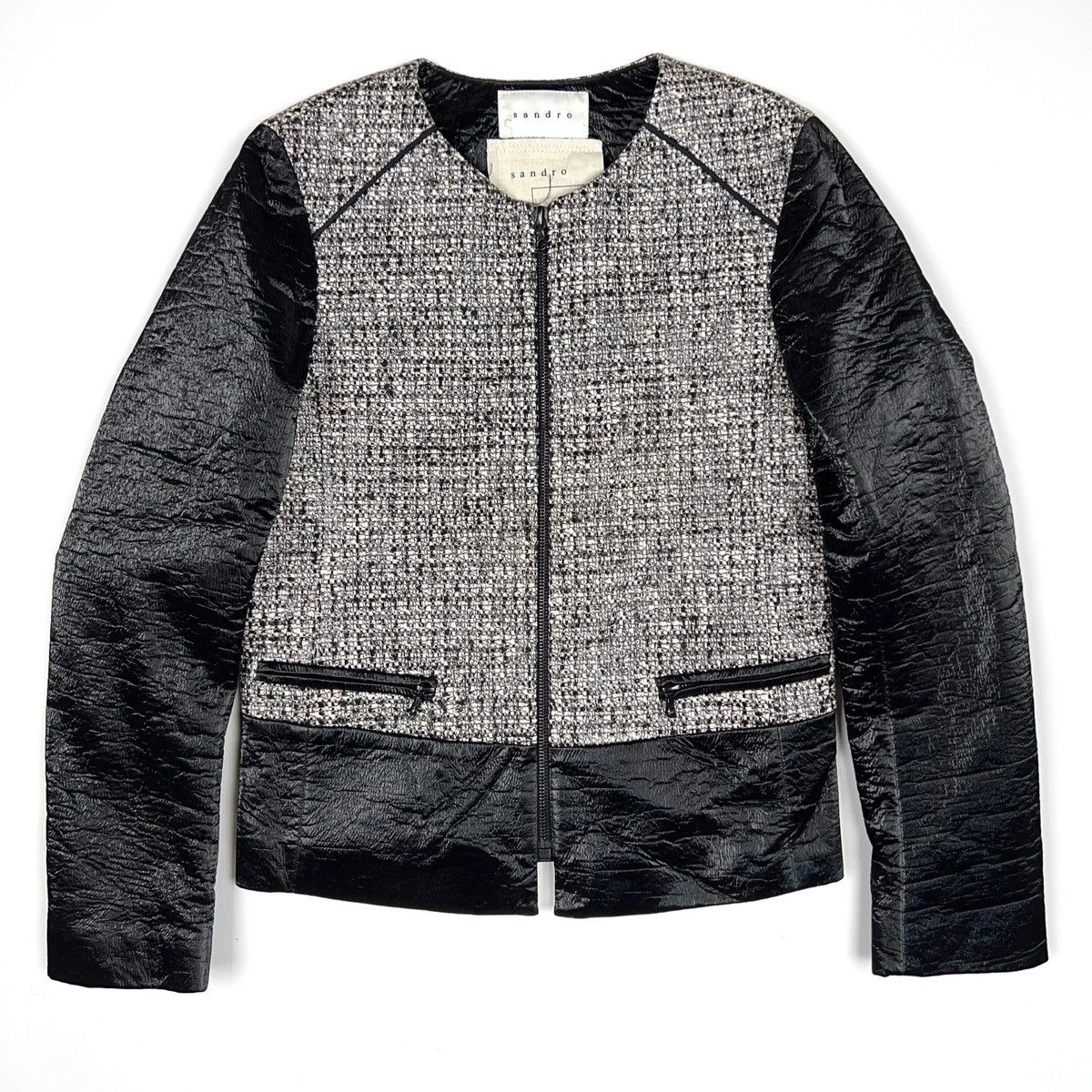 Sandro Sandro Sample Vedette Jacket Tweed Metallic Size S / US 4 / IT 40 - 2 Thumbnail