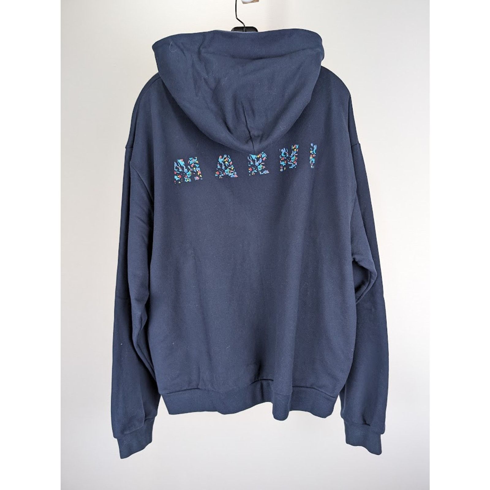 Marni o1rshd1 Floral Logo Loopback Organic Cotton Jersey Hoodie Size US M / EU 48-50 / 2 - 11 Thumbnail