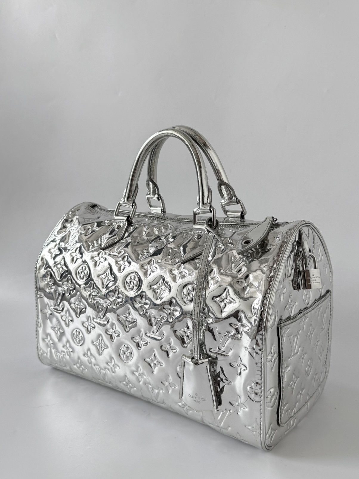 Louis Vuitton Louis Vuitton Limited Silver Monogram Miroir Speedy 30 Bag Size ONE SIZE - 1 Thumbnail