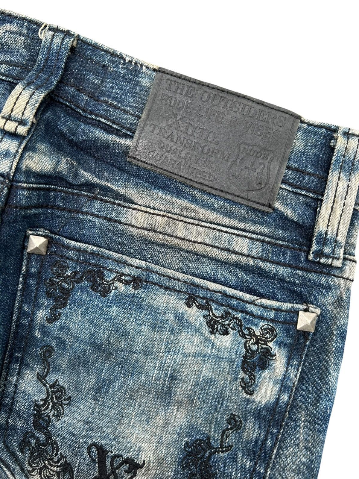 Kapital Xfrm Skull Punk Japanese Distressed Denim Jeans Size US 28 / EU 44 - 8 Thumbnail