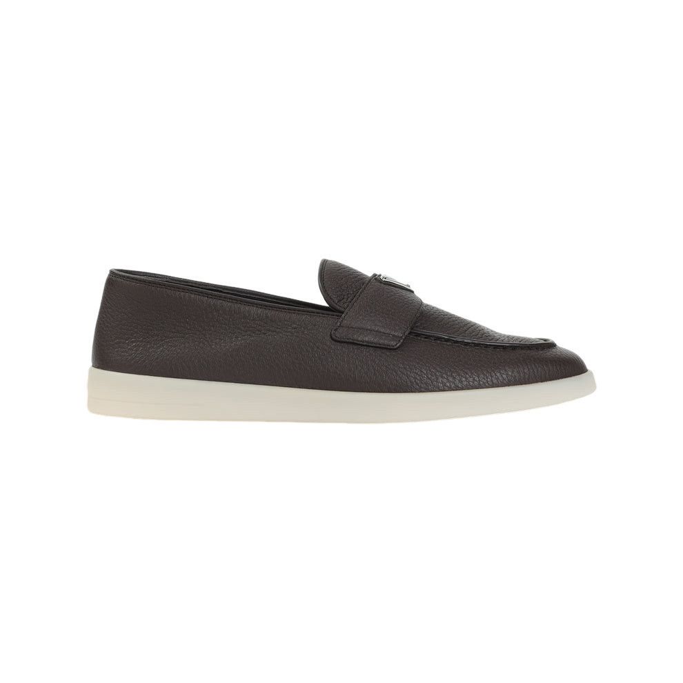 Prada PRADA Coffee Leather Loafers New & Authentic (Men's size:8.5 Size US 8.5 / EU 41-42 - 1 Thumbnail