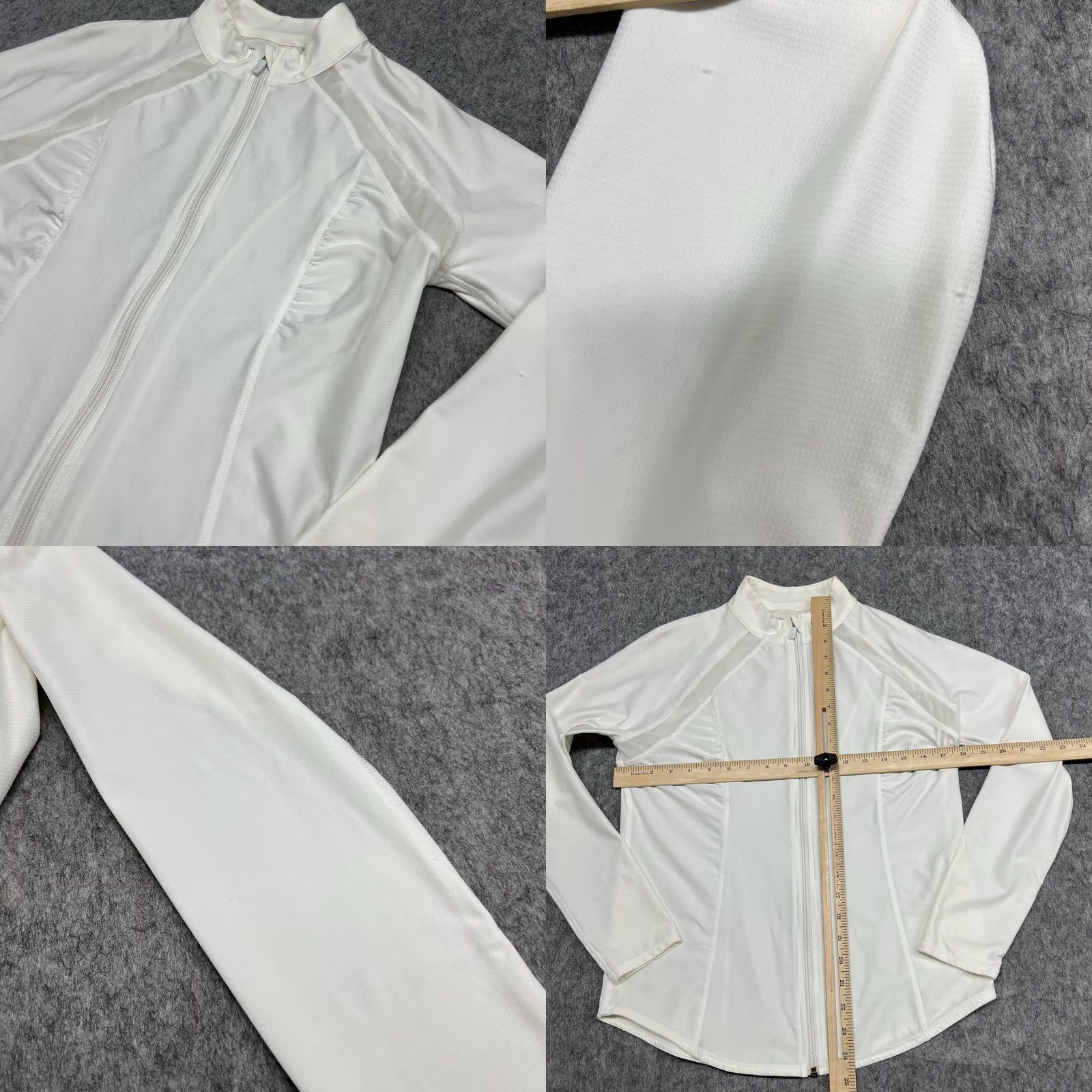 Vintage Chicos Zenergy Jacket Womens 0 White Track Mock Neck Stretch Activewear Size XS / US 0-2 / IT 36-38 - 8 Thumbnail