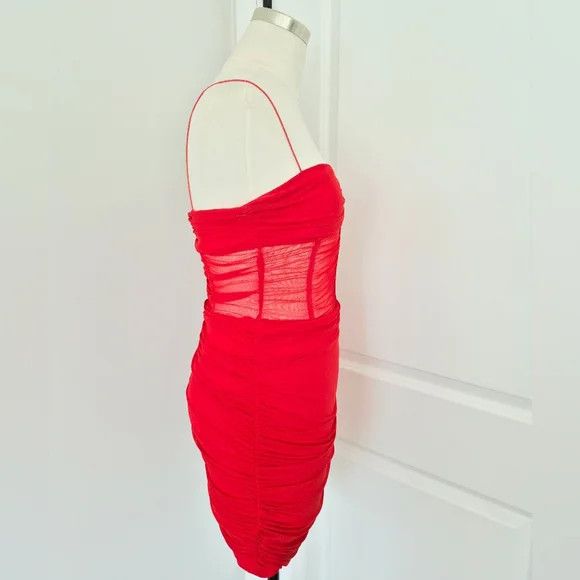 superdown Kambella Ruched Dress Party Sexy Sheer Spaghetti Strap Size S / US 4 / IT 40 - 7 Thumbnail