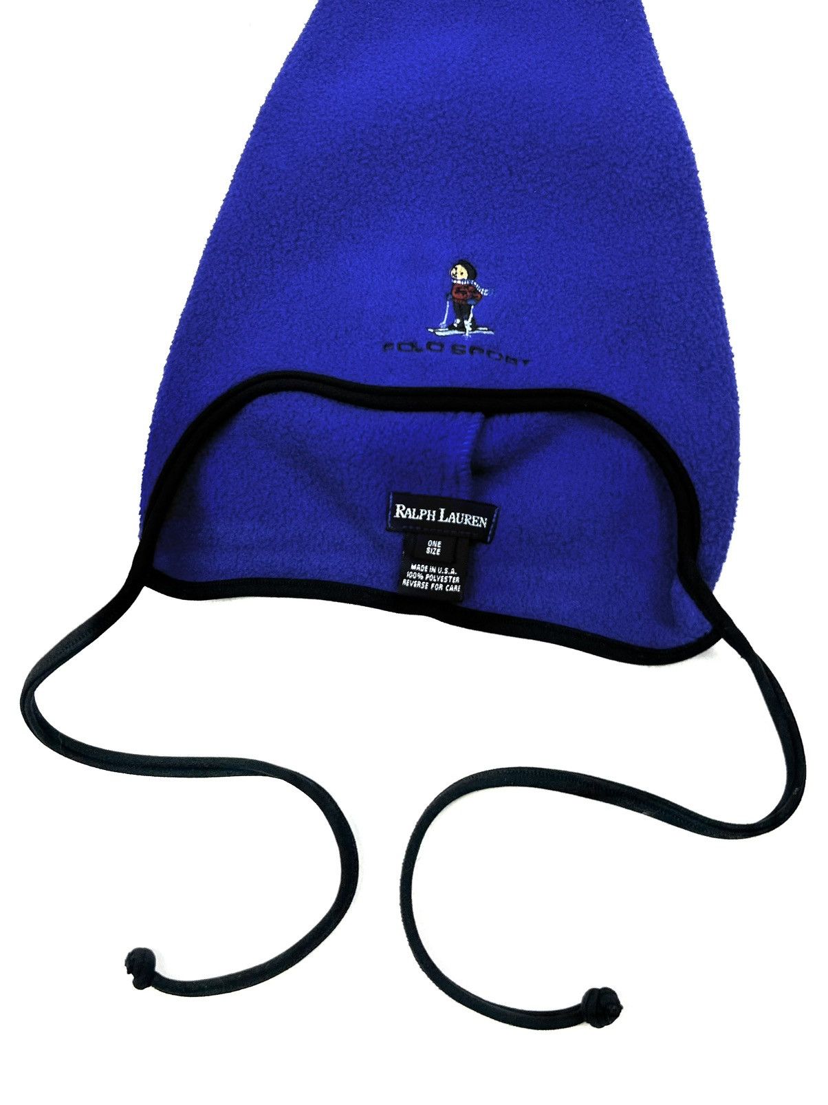 Ralph Lauren 90s Polo Bear Ralph Lauren Fleece Tassel Hat USA Vintage Size ONE SIZE - 4 Thumbnail