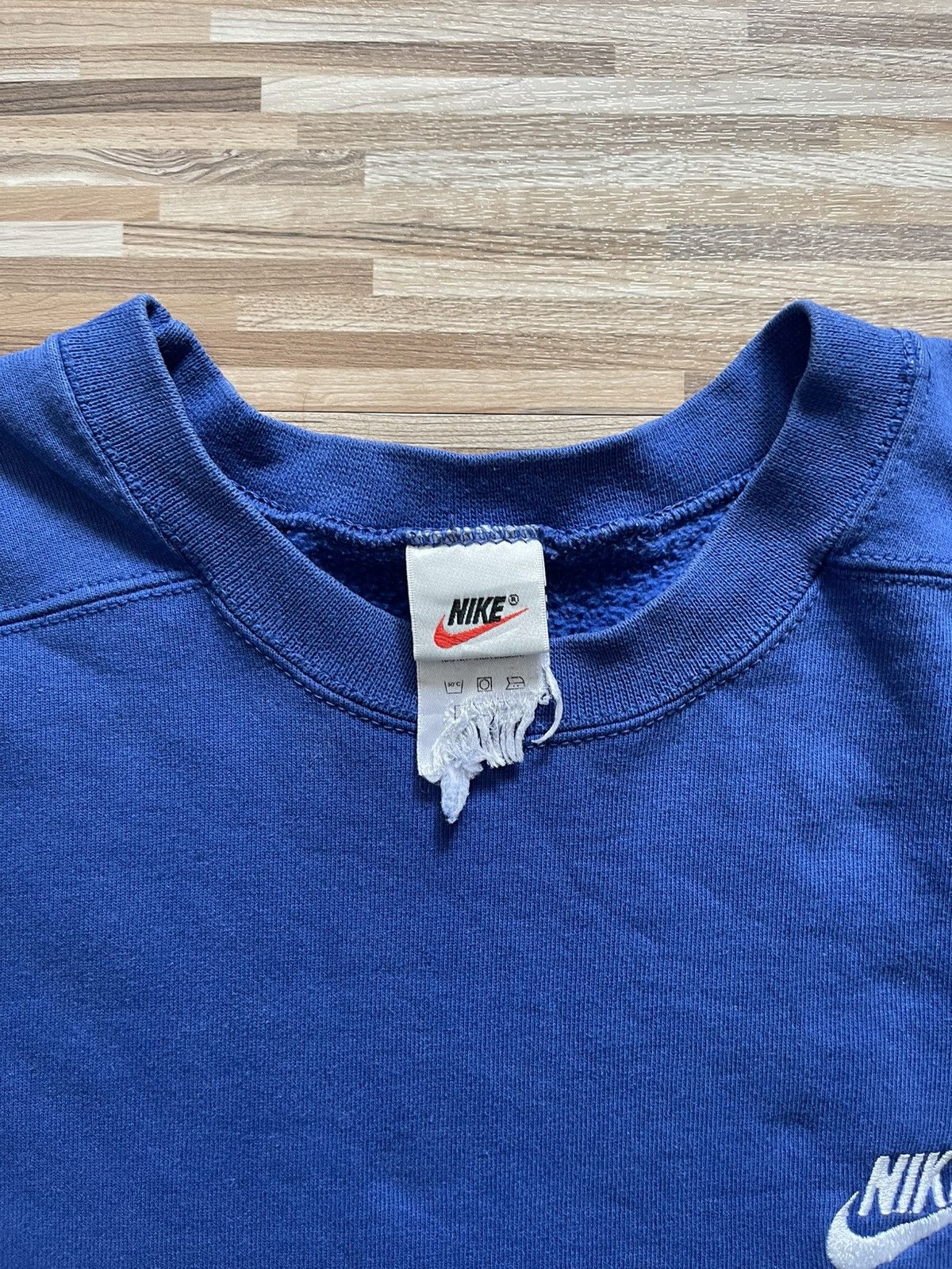 Nike vintage 90s Nike Club Blue Small Swoosh Sweatshirt Size US XL / EU 56 / 4 - 2 Thumbnail